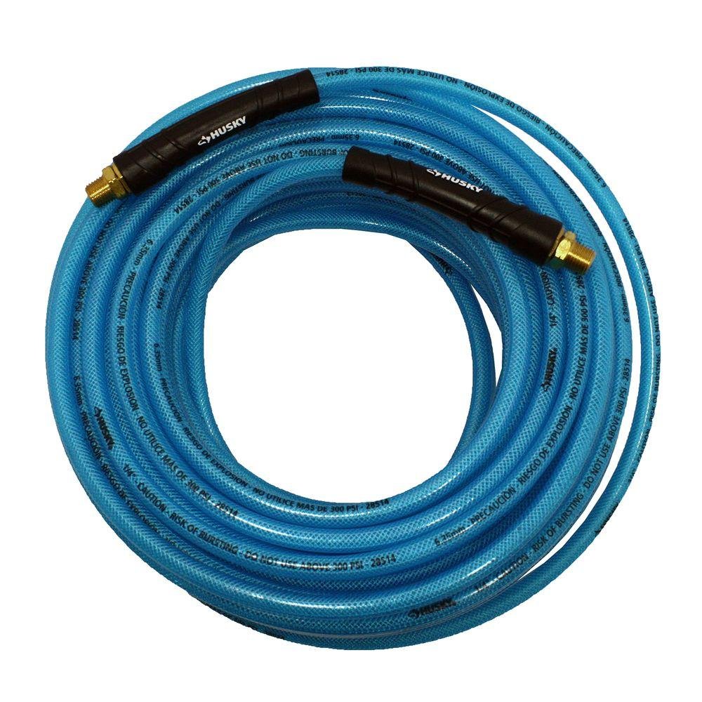 1/4 Inch x 50 Feet Heavy Duty Polyurethane Air Hose - Flexible, Lightweight & Kink Resistant for Air Compressors, Pneumatic Tools, Tire Inflation & Workshop Use