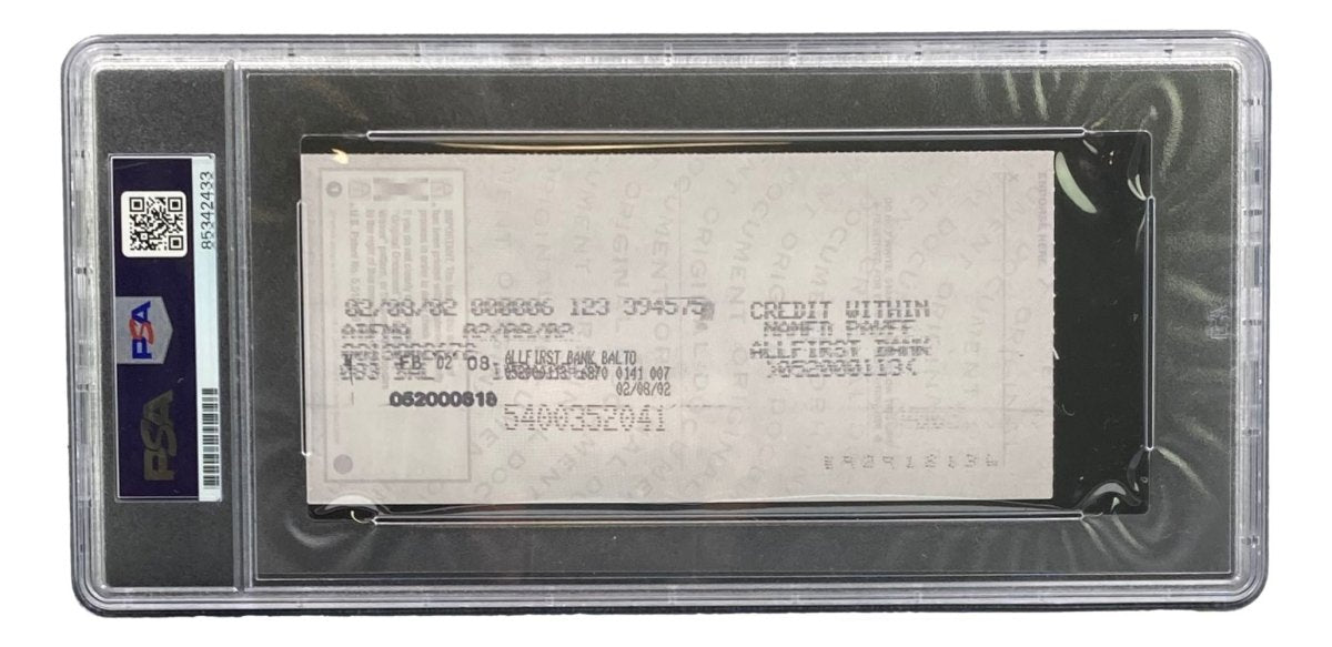 Johnny Unitas Baltimore Colts Autographed Bank Check #7606 PSA Certified - Rare NFL Memorabilia for Collectors & Sports Fans
