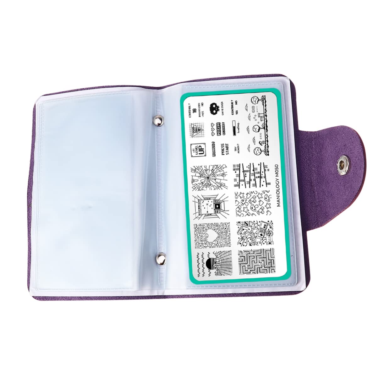 Beavorty 1pc Purple Nail Stencils & Stamping Plates Organizer Case - Nail Art Design Templates, Credit Card Protector - Perfect for Manicure Salons, Travel & Professional Nail Technicians