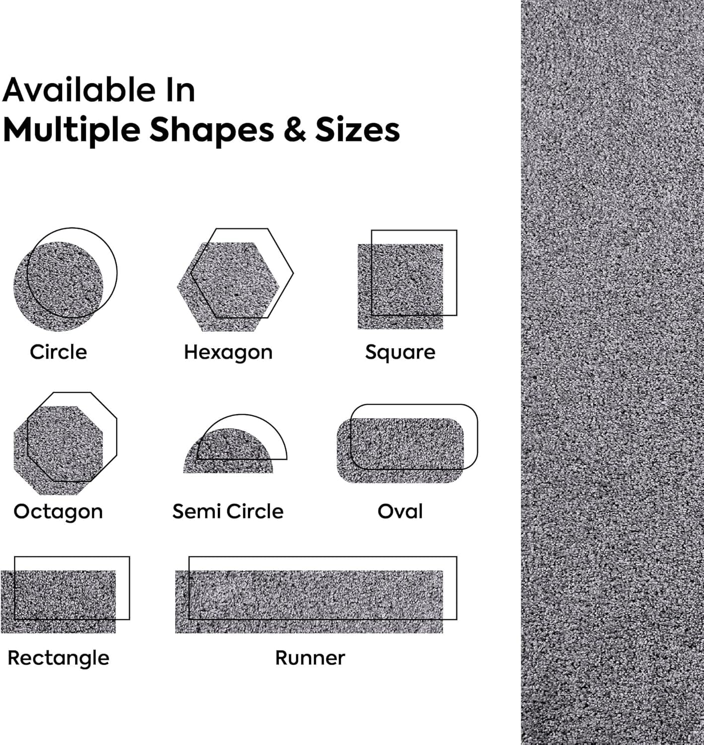 Stain Resistant 6' x 8' Rectangle Indoor Area Rug - Pet & Kid Friendly, Gray Broadway Collection for Living Room, Bedroom, Dining Room | Wedding Gift & Home Decor Essential