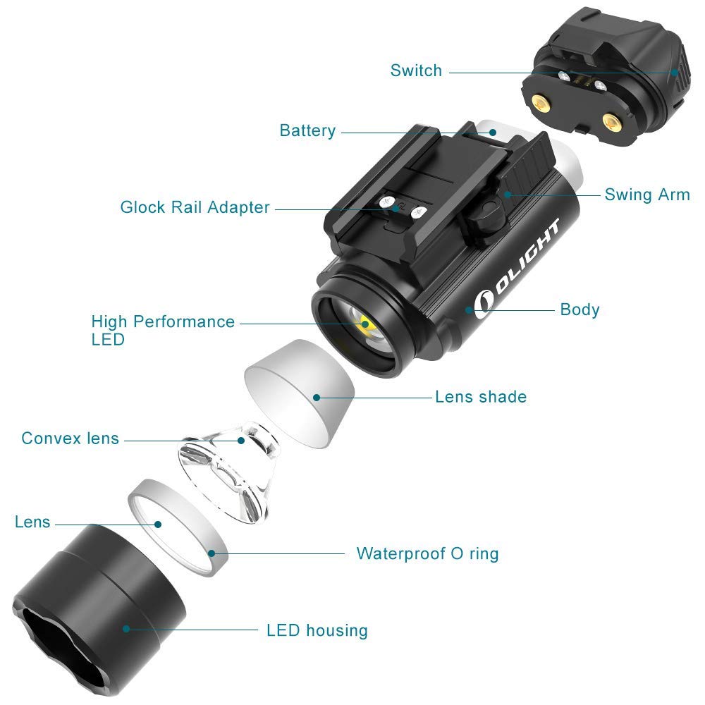 OLIGHT PL-Pro Valkyrie 1500 Lumens Rechargeable Tactical Flashlight with Strobe - Weapon Light for Pistol Rail Mount | Home Defense, Hunting & Tactical Use
