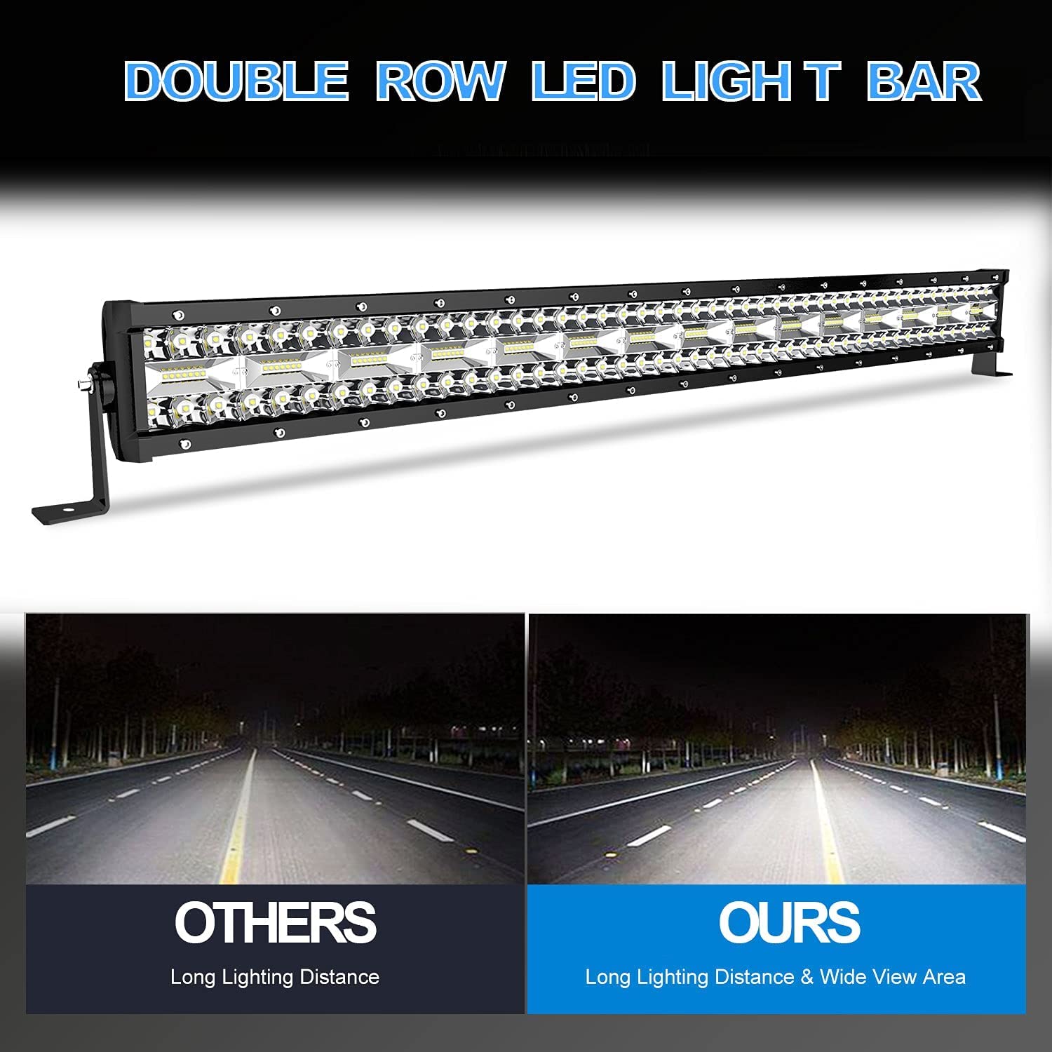 32 Inch LED Light Bar T-Former Triple Row 672W Spot Flood Combo Light Bar with 2pc 4 Inch 60W Driving Fog Lights & Wiring Harness - Waterproof Off-Road Lighting for Trucks, ATV, UTV, Jeep, Boat & Pickup - Perfect for Night Driving, Off-Roading & Emergency Lighting
