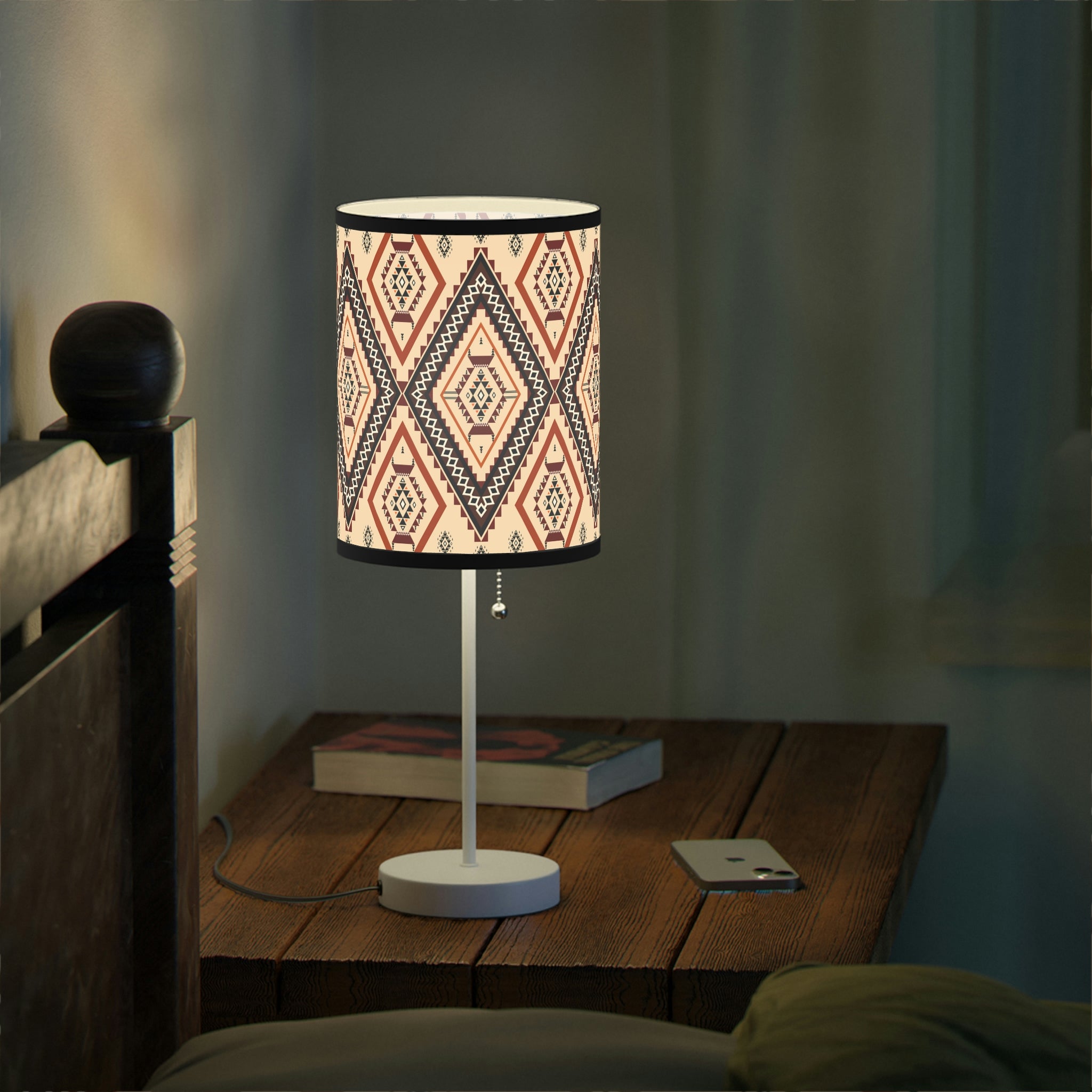 Southwestern Style Table Lamp for Bedroom & Living Room - Adjustable Reading Light with US/CA Plug - Perfect for Nightstands, Sofa Side Tables and Home Office Desks