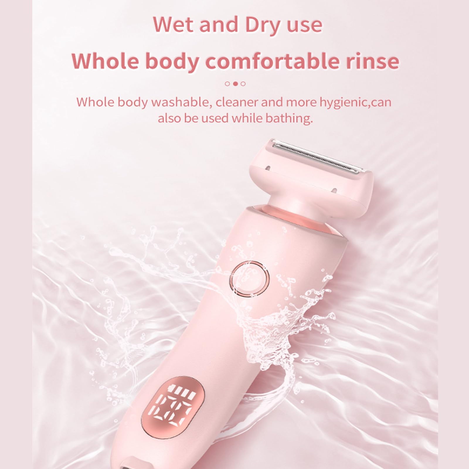 Vantique Glowbabe 2-in-1 Electric Shaver for Women - IPX7 Waterproof Wet & Dry Portable Lady Shaver - Smooth Hair Removal for Legs, Underarms, Bikini Line - Perfect for Travel, Gym & Quick Touch-Ups (Blue)