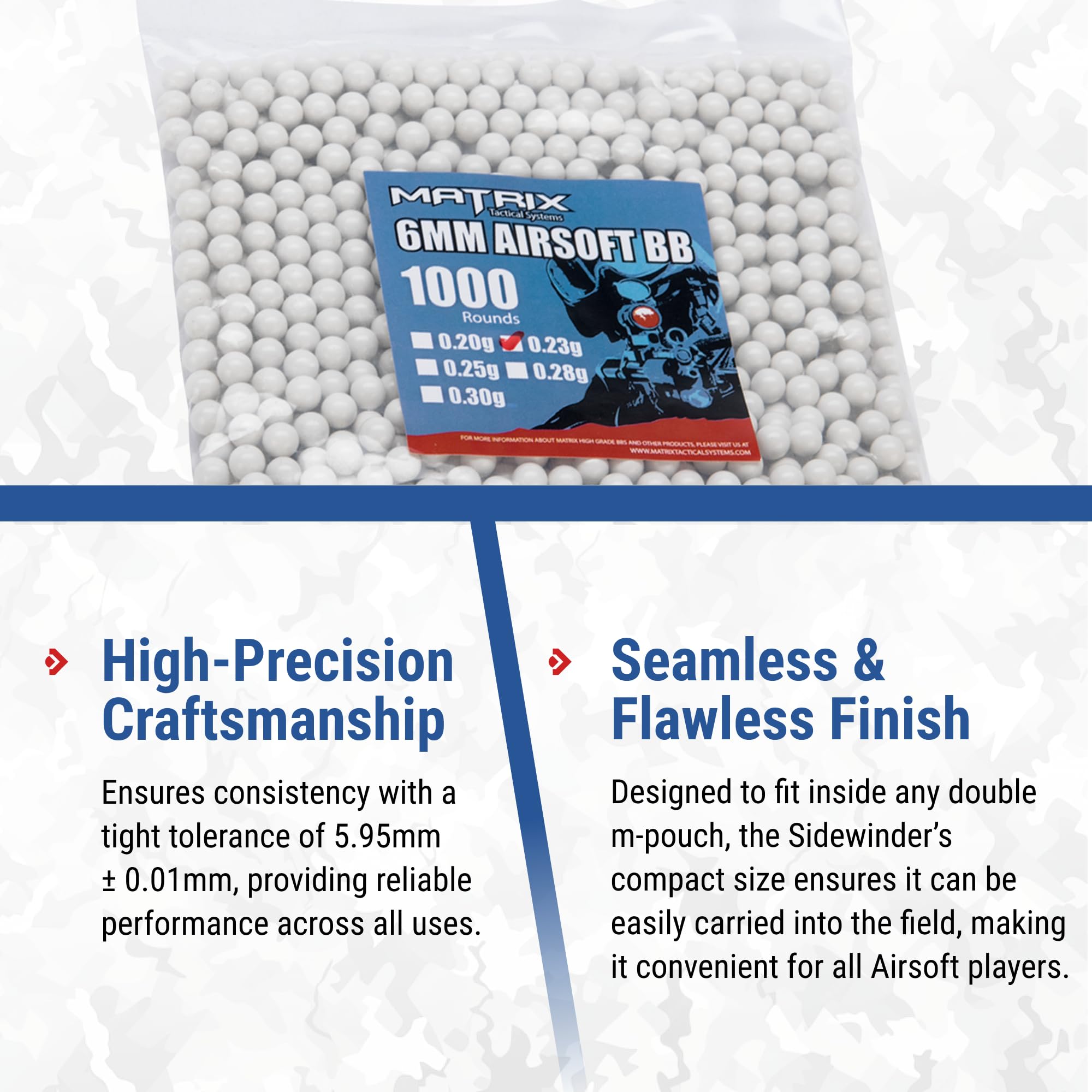 Matrix Match Grade 6mm Airsoft BBs - High Precision 0.25g & 0.30g for Outdoor Shooting & Training | Evike Airsoft Premium Quality Pellets