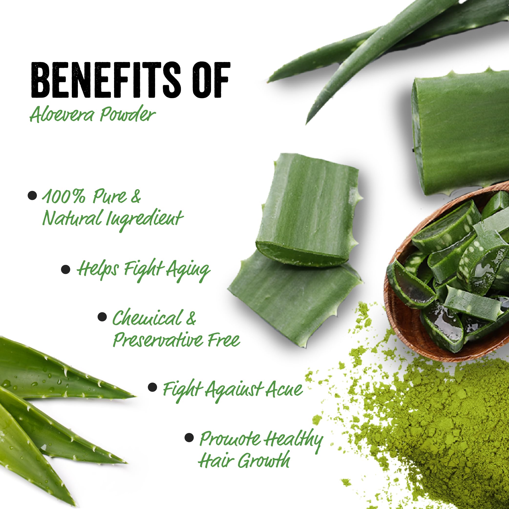 VEDMAYA 100% Pure Natural Aloe Vera Powder (5.3oz/150g) - Chemical-Free & Preservative-Free - For DIY Face Masks & Hair Treatments - Helps Balance Oily Skin & Scalp - Perfect for Homemade Skincare & Hair Care Routines