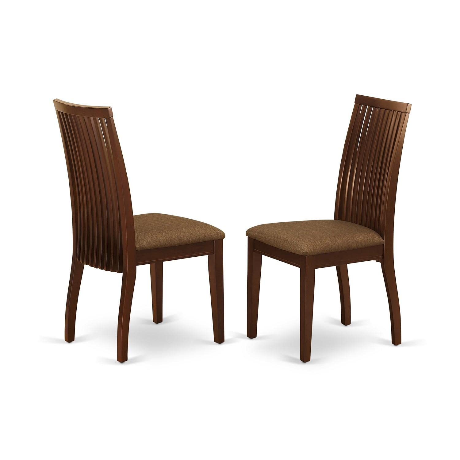 East West Furniture OXIP5-MAH-C 5-Piece Mahogany Dining Set with 36x36 Inch Square Table & 4 Linen Upholstered Chairs - Perfect for Small Spaces, Breakfast Nooks & Apartment Dining Rooms