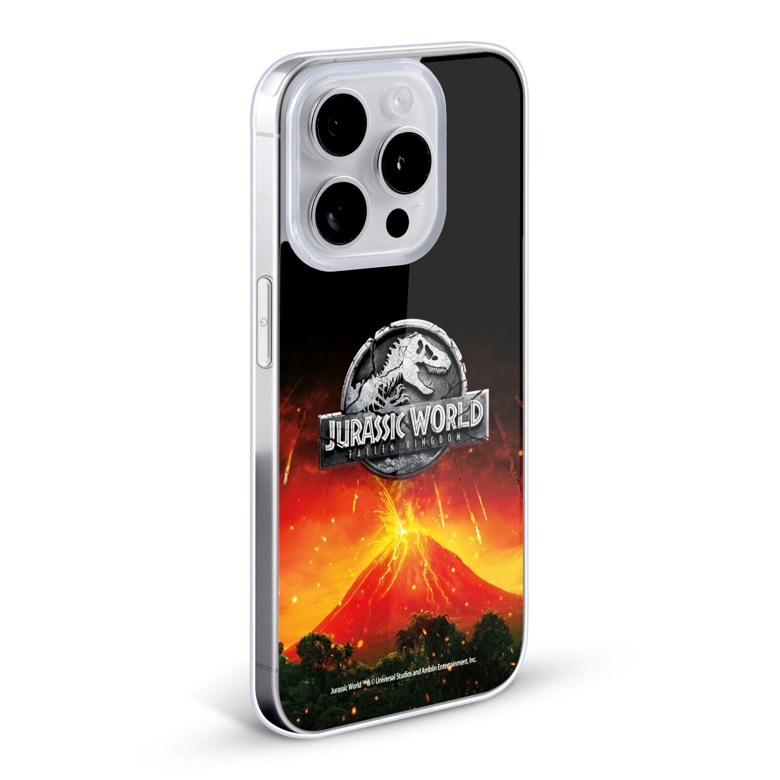 Jurassic World Fallen Kingdom Volcano Eruption iPhone 12 Case - Officially Licensed Soft Gel Phone Cover for Apple iPhone 12 & iPhone 12 Pro - Durable Protection with Stylish Movie Design - Perfect for Fans, Daily Use & Gift Giving