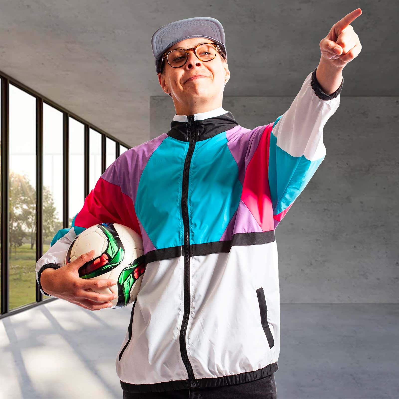 Vintage 80s & 90s Retro Windbreaker Jacket - Funny Guy Mugs Collection | 90s Nostalgia Streetwear for Men & Women | Perfect for 80s Theme Parties, Cosplay & Retro Fashion
