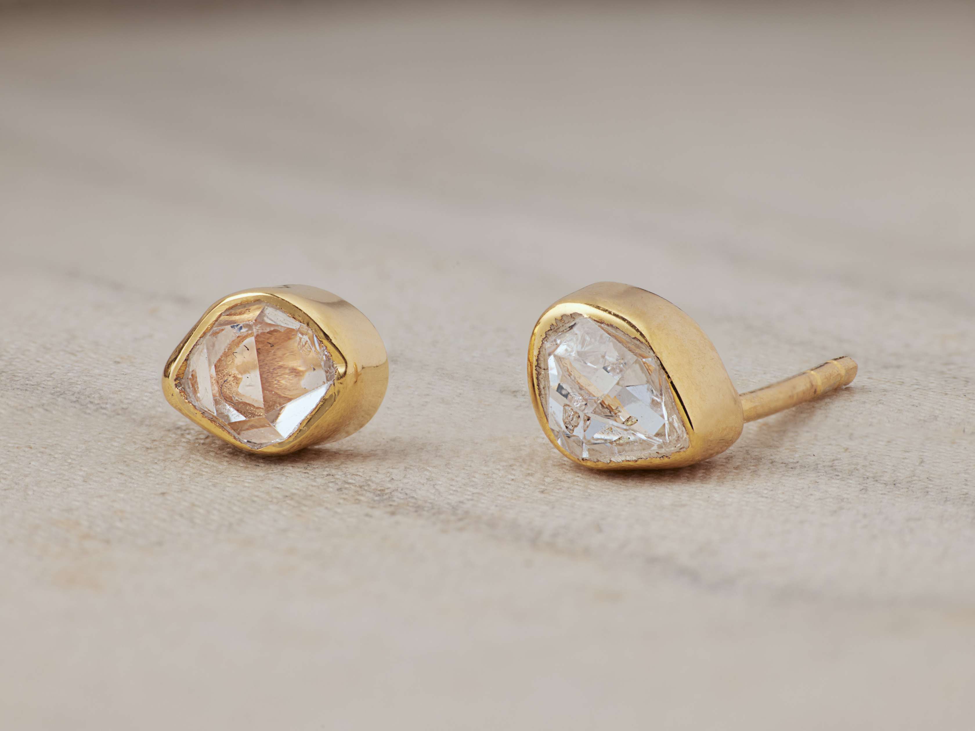 Diamond Bezel Stud Earrings for Women - 14K Gold Plated Cubic Zirconia Earrings - Elegant & Durable Jewelry for Everyday Wear, Parties & Special Occasions
