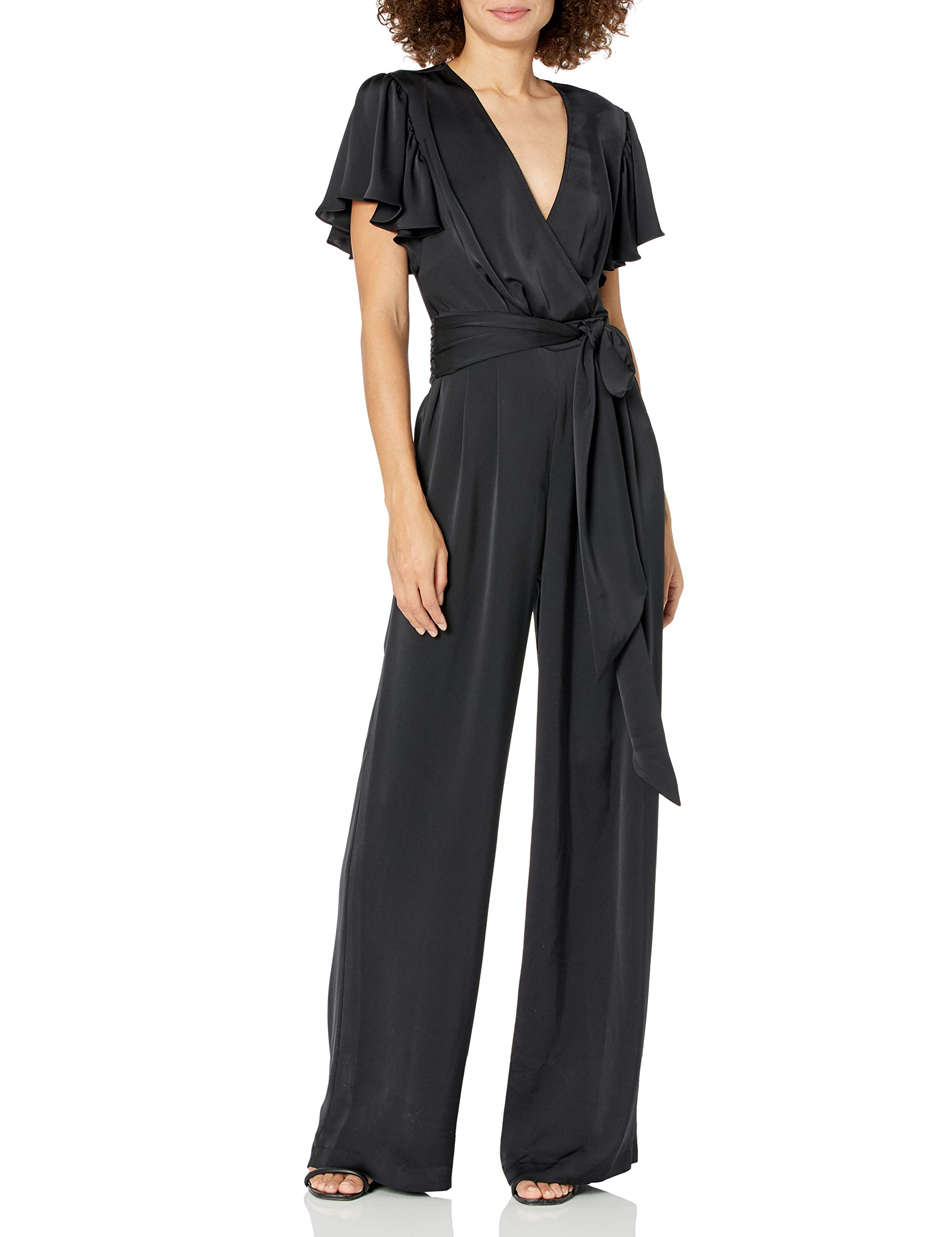 Ramy Brook Women's Ariana Satin Wide Leg Jumpsuit - Elegant Plus Size Romper for Evening Parties & Special Occasions
