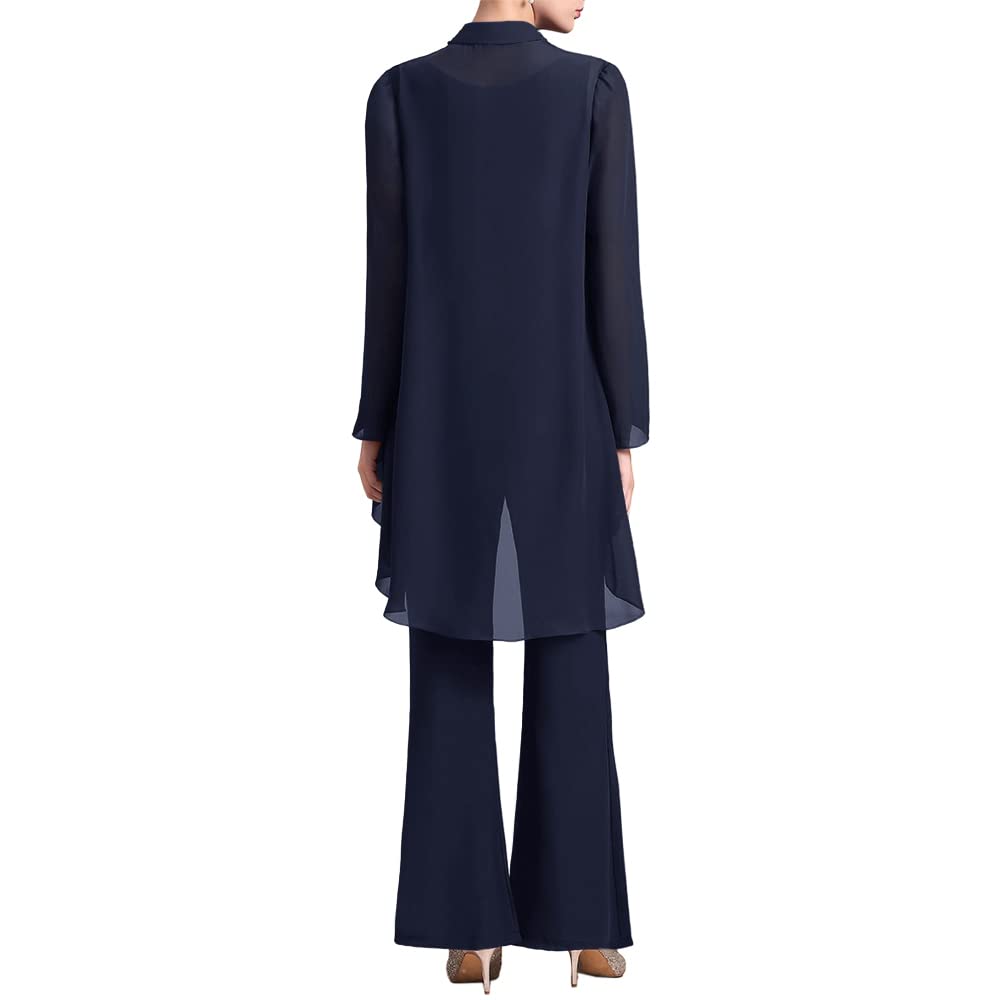 Zongqiven Women's 3-Piece Chiffon Pant Suit Set - Elegant Mother of The Bride Outfit for Weddings, Evening Parties & Special Occasions | Perfect for Wedding Guests, Formal Events & Celebrations