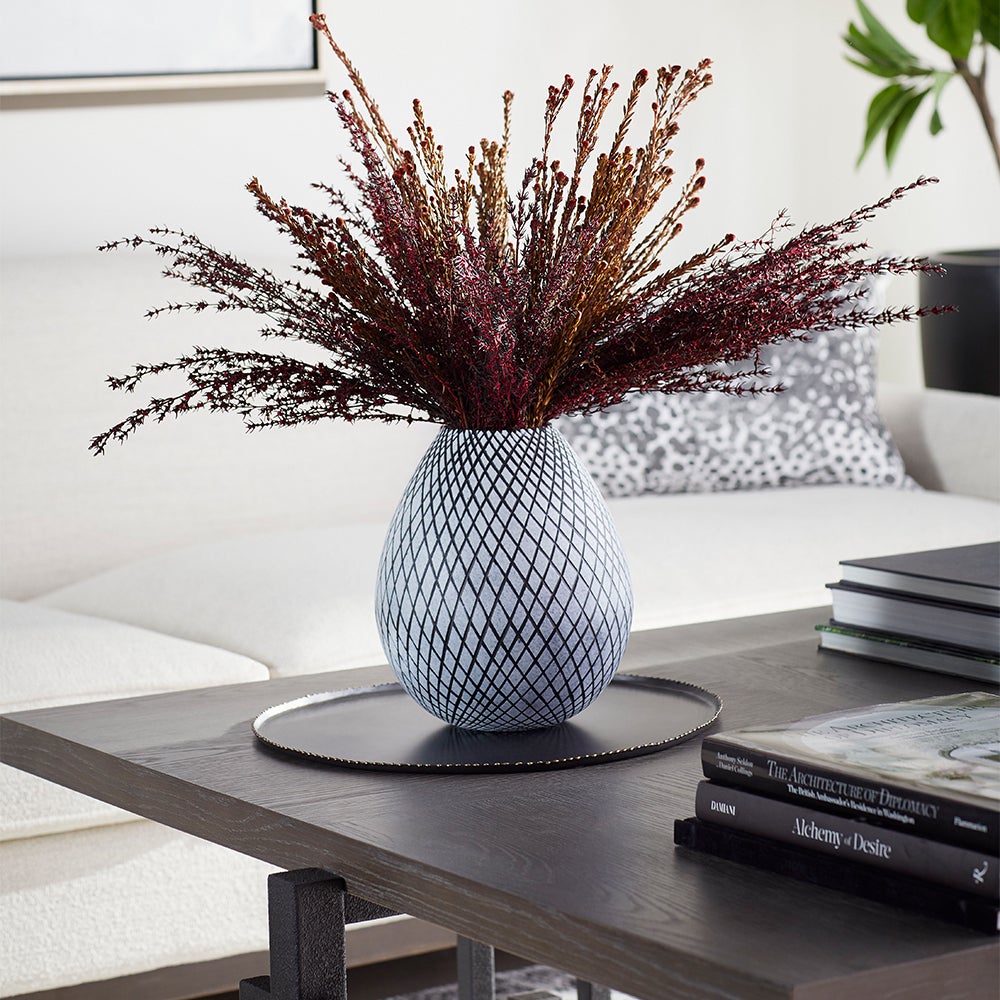 Cyan Design 11095 Bozeman Vase - Frosted Grey Large - Elegant Home Decor for Living Room, Dining Table & Wedding Centerpieces