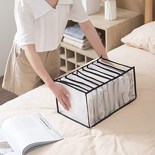 Premium 7-Grid Foldable Closet Organizer for Socks, Underwear, Bras & Jeans - Space-Saving Drawer Storage Box for Dorm, Home & Travel (Sky Blue) | Perfect for Bedroom, Closet & Suitcase Organization