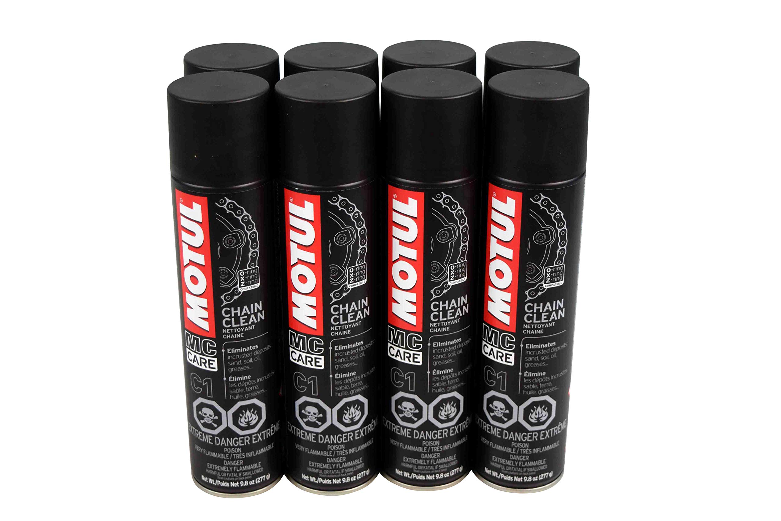 Motul 103243 C1 Chain Cleaner - 400mL/9.8 Fl oz (8 Pack) - Compatible with O, X & Z-Ring Motorcycle Chains - Ideal for Motorcycle Maintenance & Off-Road Riding