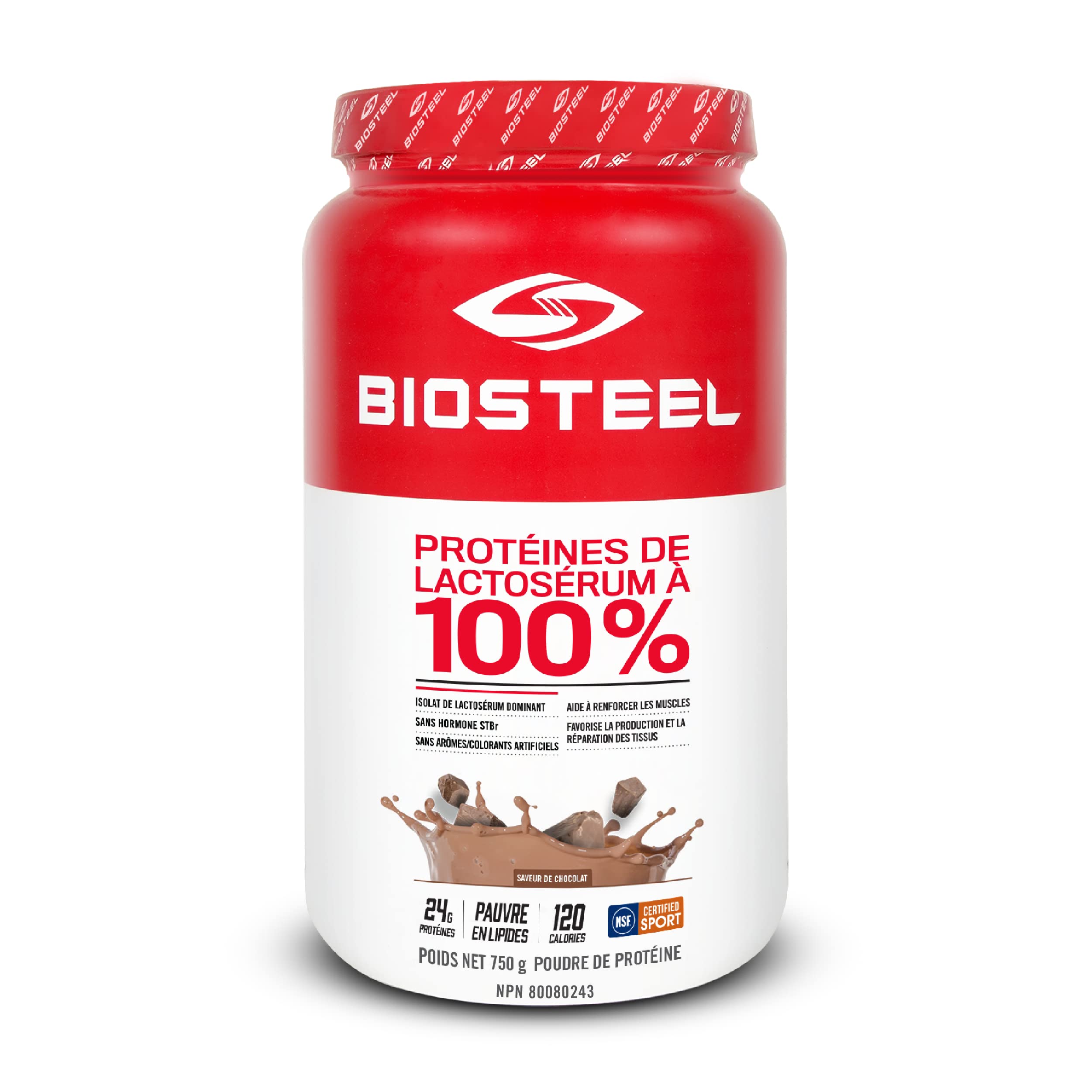 BioSteel Sports Chocolate 100% Whey Protein Powder - rBGH Hormone Free, Non-GMO Post Workout Recovery Formula, 25 Servings - Ideal for Muscle Growth, Weight Loss & Fitness Enthusiasts