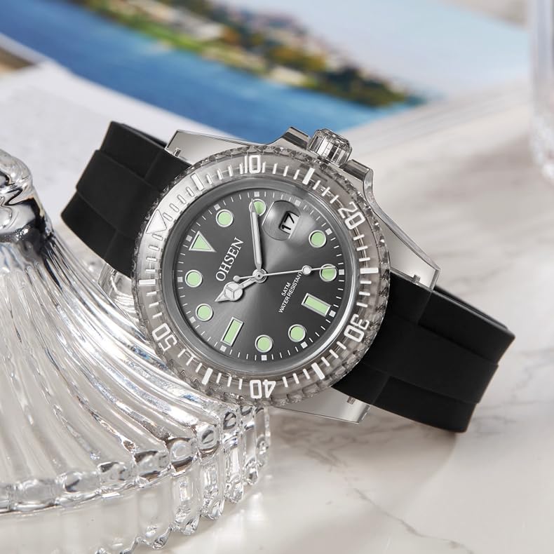 **Men's & Women's Simple Silicone Quartz Watch - Waterproof Sports Watch with Glow Date Display - Neutral Design in White & Black - Perfect for Outdoor Activities, Running & Casual Wear**