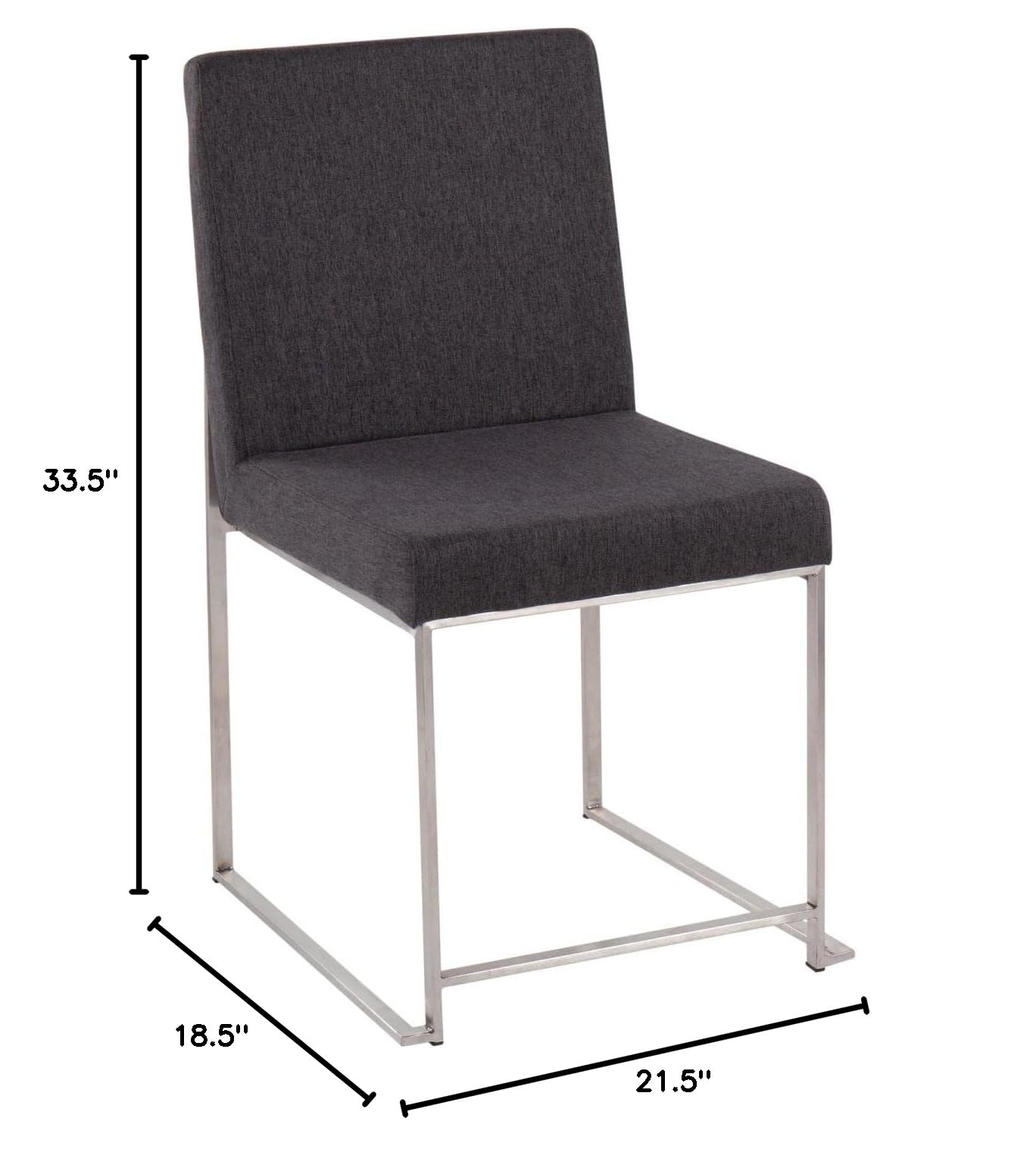 LumiSource High Back Fuji Dining Chair Set of 2 - Modern Upholstered Kitchen Chairs with Comfortable Cushioning for Dining Table | Perfect for Home Restaurants, Breakfast Nooks & Contemporary Dining Rooms