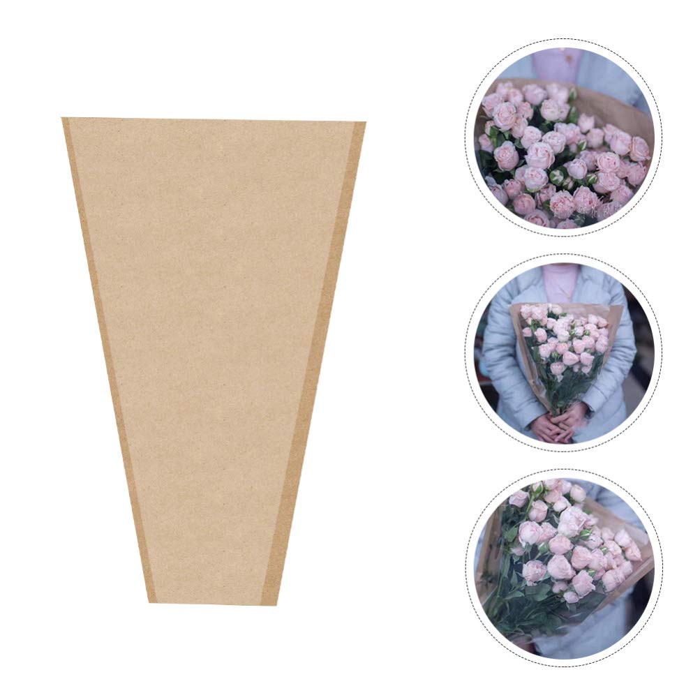50pcs Kraft Paper Flower Bouquet Wraps - Eco-Friendly Rose Packaging Sleeves for Wedding, Birthday & Party Decorations - Perfect for Gift Wrapping, Floral Arrangements and Present Packaging