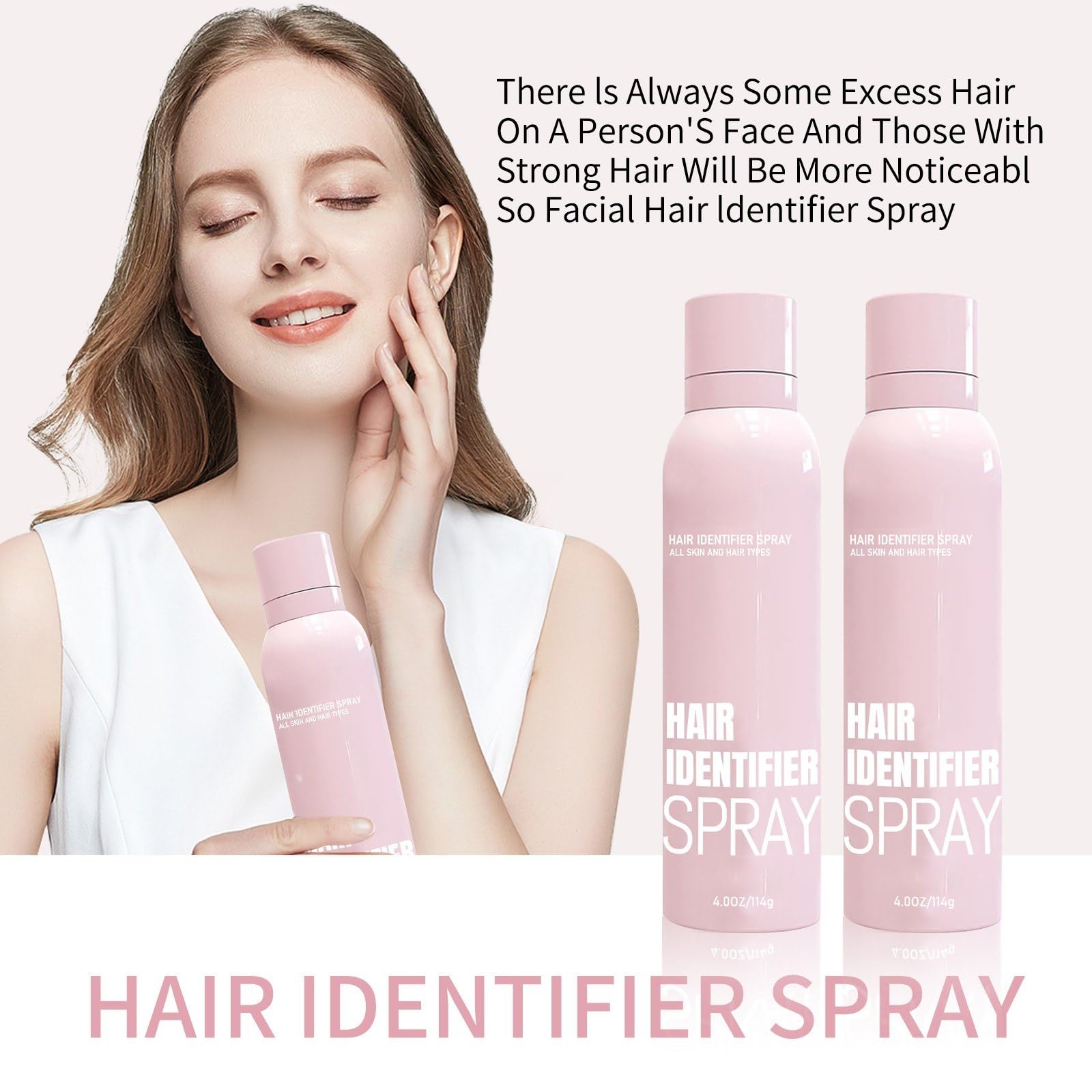 2 Pack Hair Identifier Spray for Face Shaving - Skin & Facial Hair Detection Spray with Razors - Moisturizing & Skin Care Set for Men's Grooming | Perfect for Pre-Shave Preparation & Sensitive Skin Care