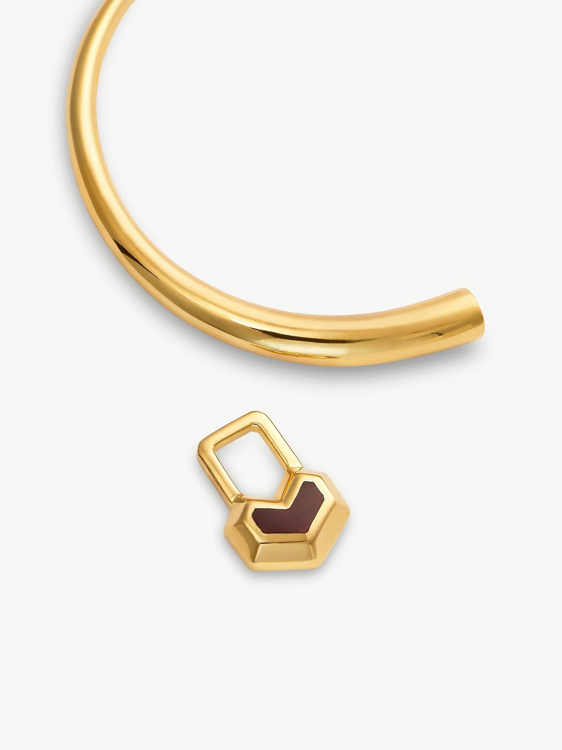 Daryl Charm 18k Gold Plated Small Hoop Earrings with Genuine Red Tiger Eye Gemstone | Elegant Everyday Jewelry for Women, Perfect for Office, Date Night & Gift Giving