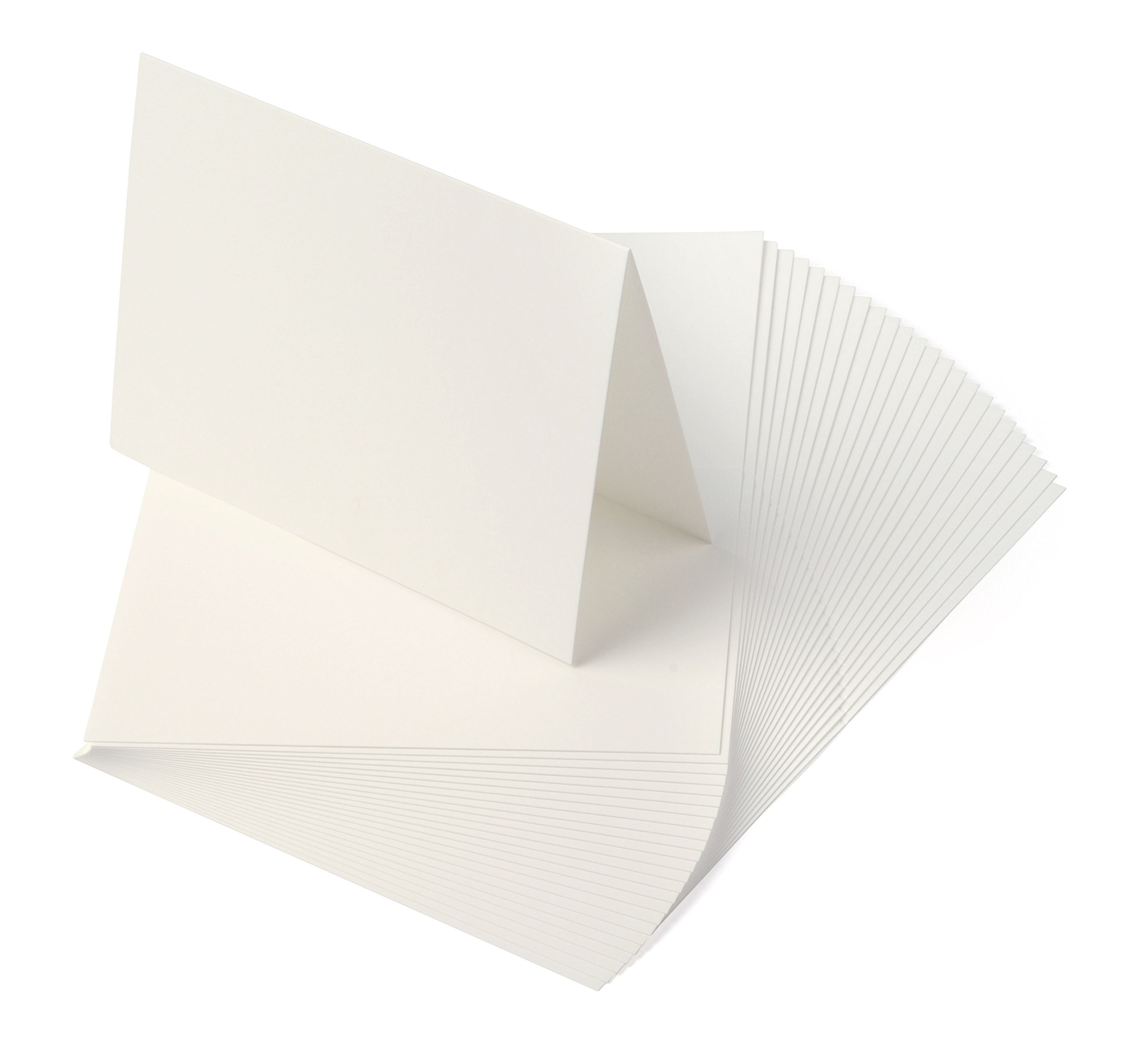 Premium Crane's Lettra 100% Cotton Folded Cards - 300gsm/110lb Heavyweight Paper, 200 Pack, 8.5x5.5 Inches (A2 Size), Pearl White - Perfect for Wedding Invitations, Thank You Cards & Business Stationery