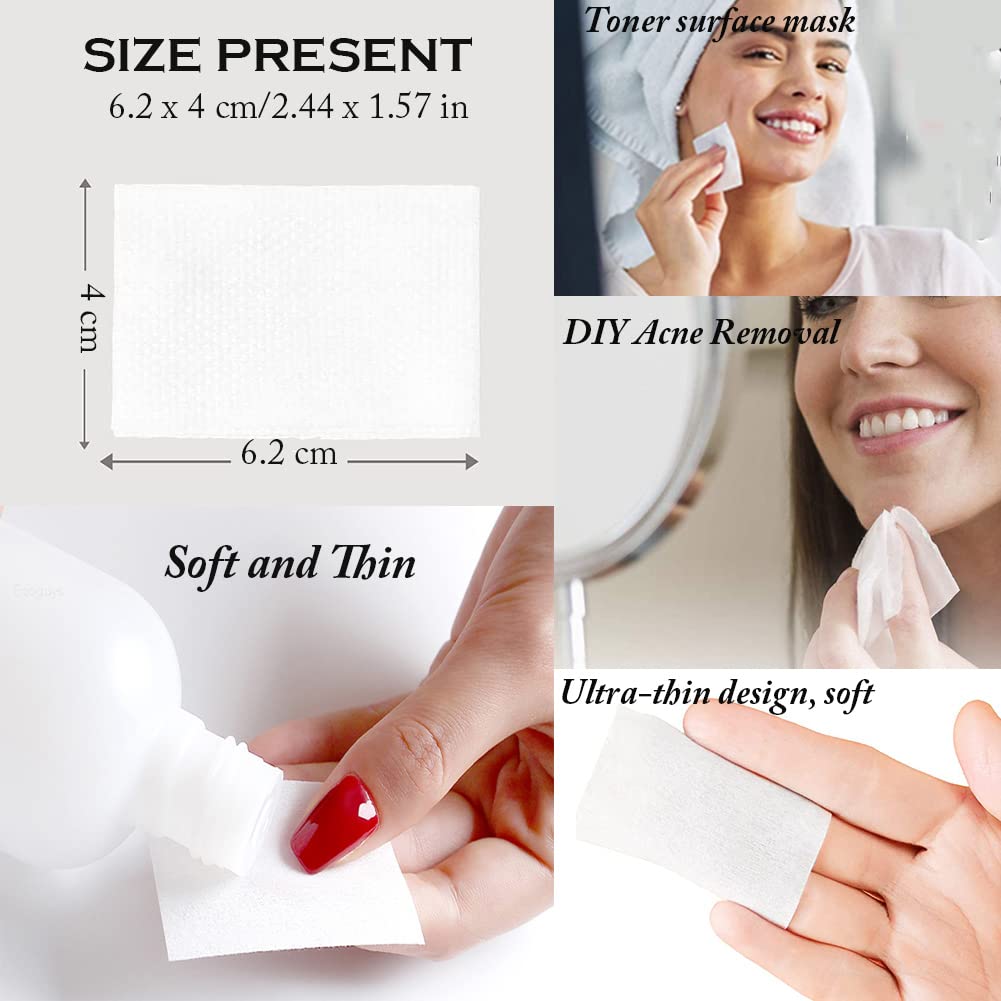 AKOAK 450 Pcs Nonwoven Nail Polish Remover Pads - Natural Cotton Fiber for Manicure & Eyelash Extensions