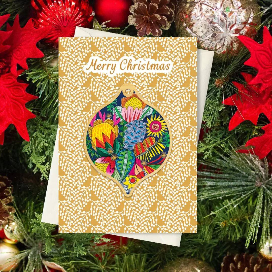 Wild Things Australian Christmas Card & Bauble - Festive Holiday Greeting Card with Ornament for Xmas Tree Decorations | Perfect for Holiday Gifts, Office Parties & Family Celebrations