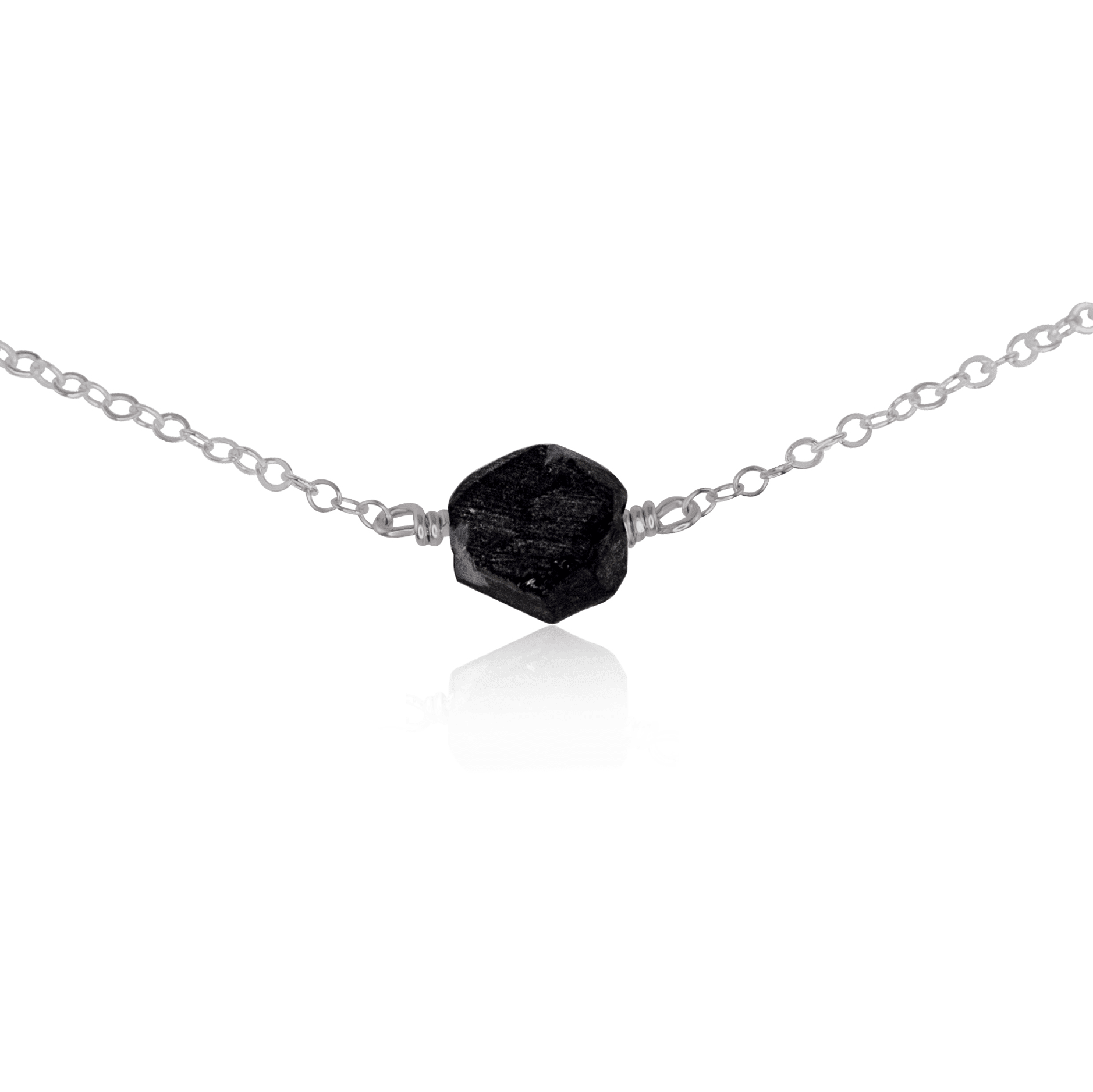 Raw Obsidian Crystal Nugget Choker Necklace - Natural Black Stone Pendant for Women - Perfect for Meditation, Energy Healing & Boho Fashion
