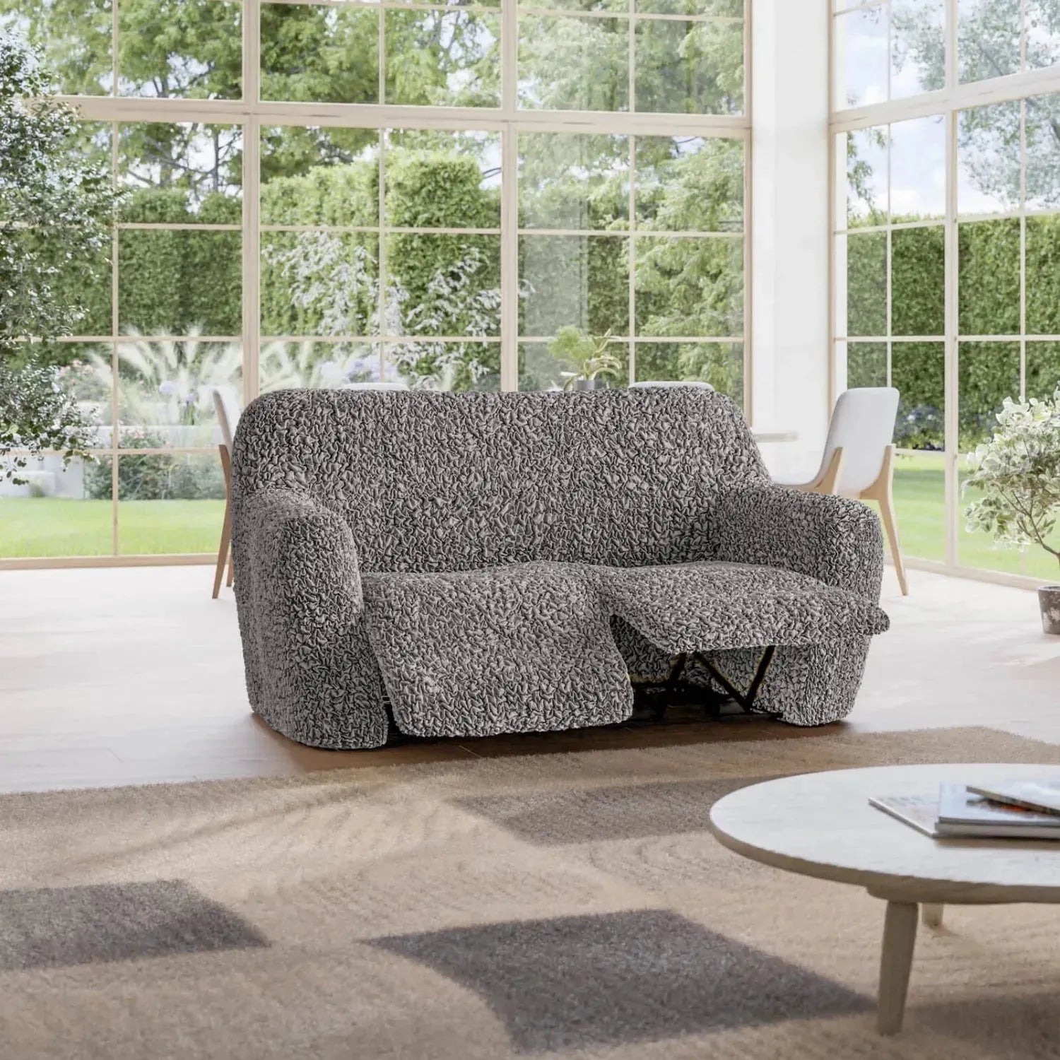 2 Seater Recliner Slipcover - Premium Fuco Cotton Collection - Durable & Washable Sofa Cover for Living Room, Home Theater, and Family Room Protection