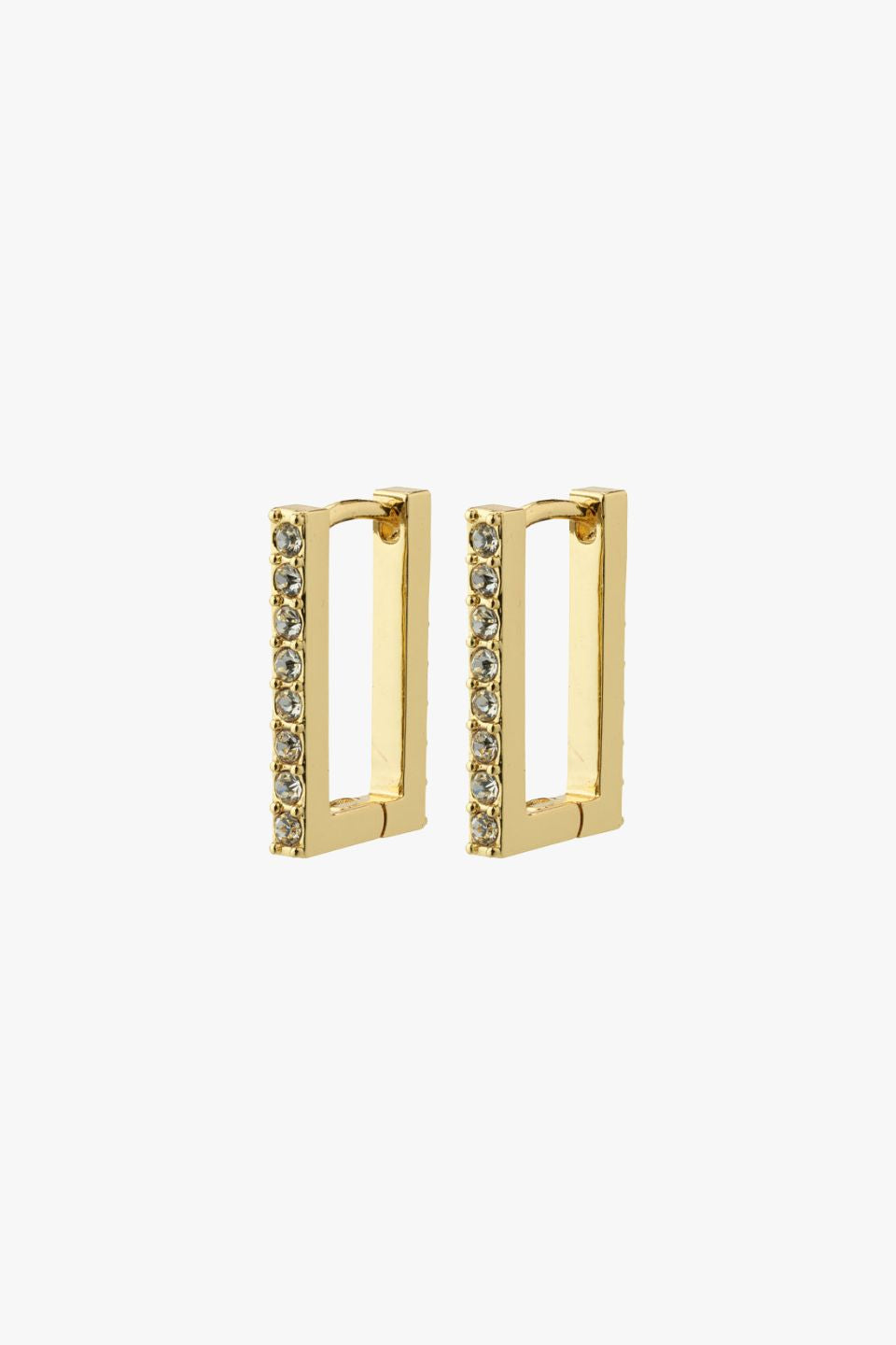 Coby Recycled Crystal Square Hoop Gold Plated Earrings for Women - Fashion Jewelry Gift for Birthday, Anniversary & Special Occasions
