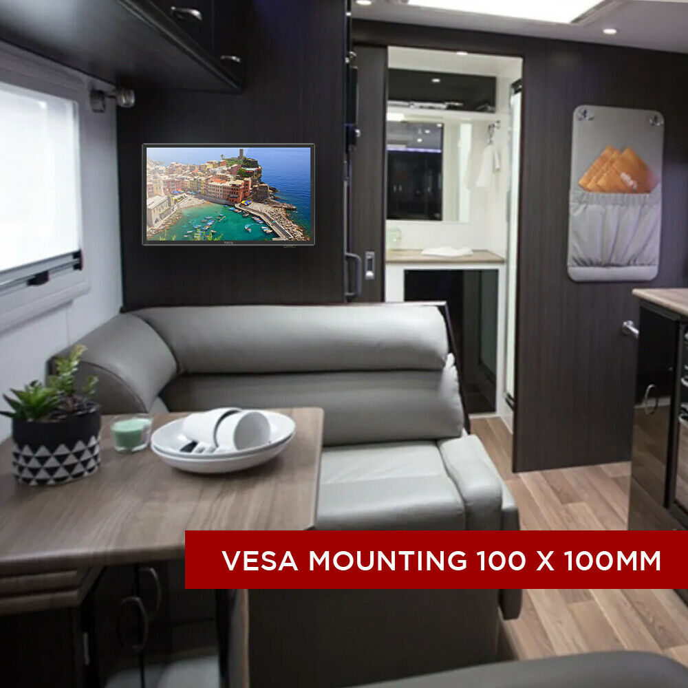 Teco 21.5 Inch Full HD LED TV - 12V/240V Dual Voltage, USB & HDMI Ports - Perfect for Caravans, RVs, and Camping Trips