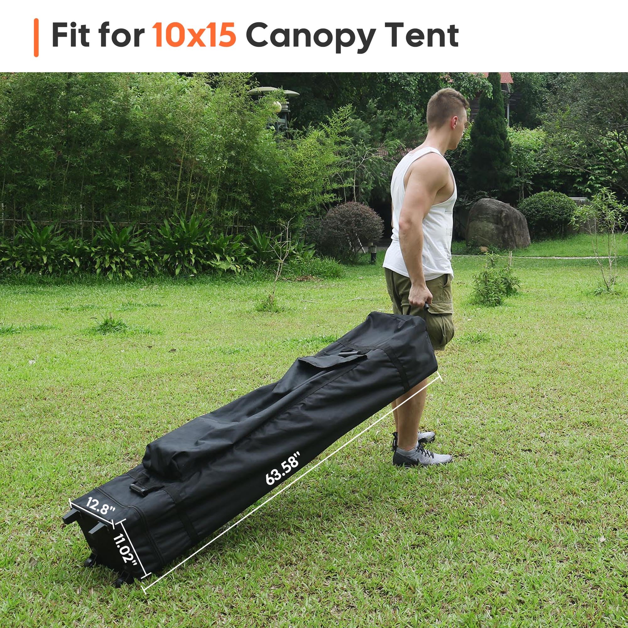 Heavy Duty 1680D Universal Canopy Roller Bag for 10x15 Pop Up Tent - Wheeled Carry Case with Handles for Easy Transport - Perfect for Outdoor Events, Camping & Trade Shows