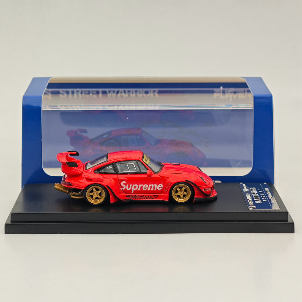1/64 Scale RWB Porsche 993 GT RAUH Welt Diecast Model Car - Red Short Wing Limited Edition Collectible for Display & Racing Enthusiasts