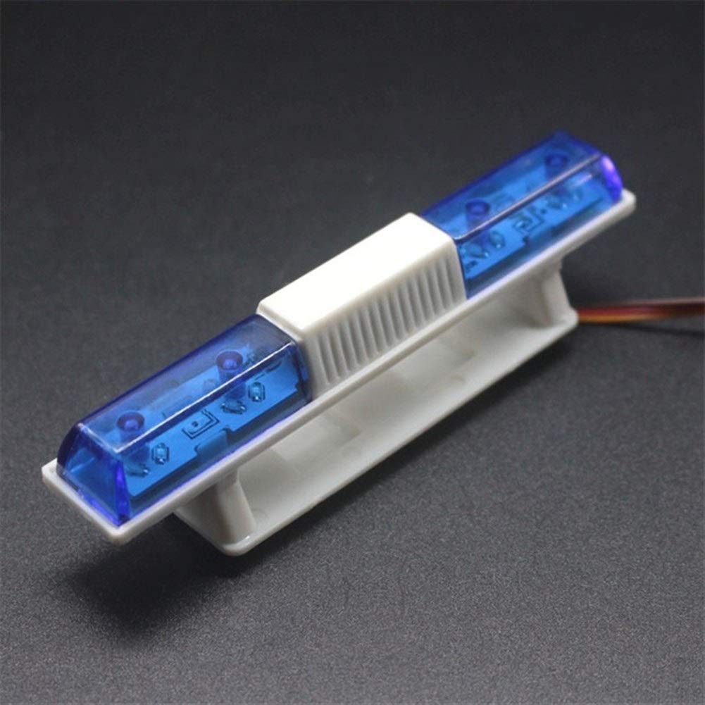 CHENJUAN RC Police Car Model with Bright LED Night Lights, 360° Rotating Demo 502 for HSP94123/94122/94103 - Perfect for RC Car Enthusiasts & Nighttime Racing (Blue)