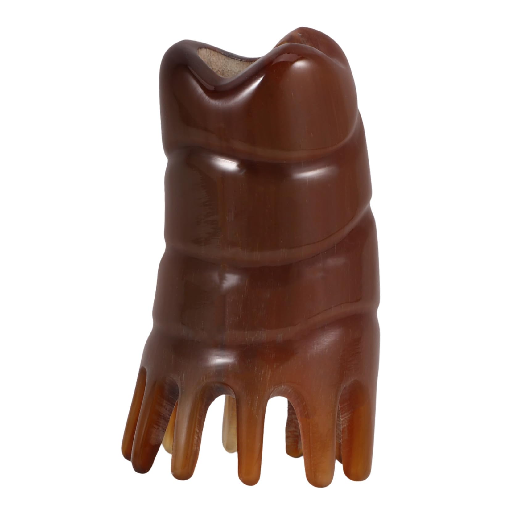 **Natural Ox Horn Shampoo Brush & Scalp Massager - Anti-Static Wide Tooth Comb for Hair Care & Scalp Exfoliation (Light Brown) - Perfect for Daily Hair Washing, Scalp Relaxation & Detangling**