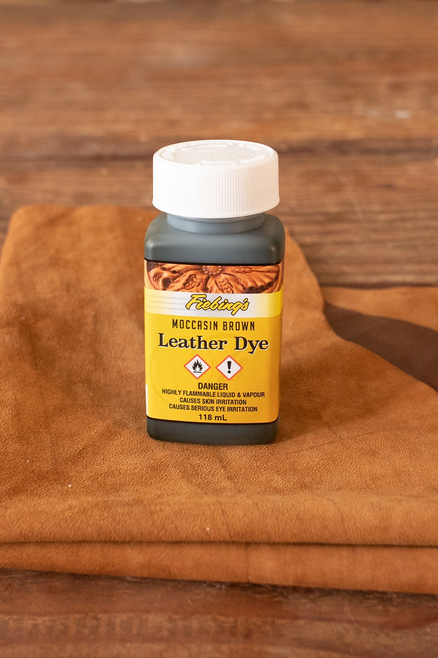 Fiebing's Leather Dye 118ml (4oz) - Moccasin Brown | Professional Leather Coloring for Shoes, Bags, Belts & DIY Crafts | Water-Resistant & Fade-Resistant Formula