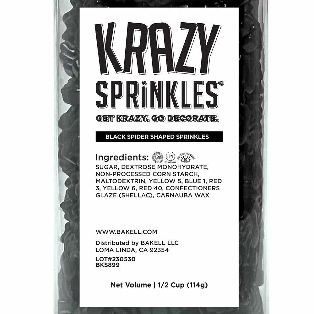 Black Spider Shaped Sprinkles for Baking & Decorating - Bulk 48ct Case - Perfect for Halloween Cookies, Cupcakes & Party Treats