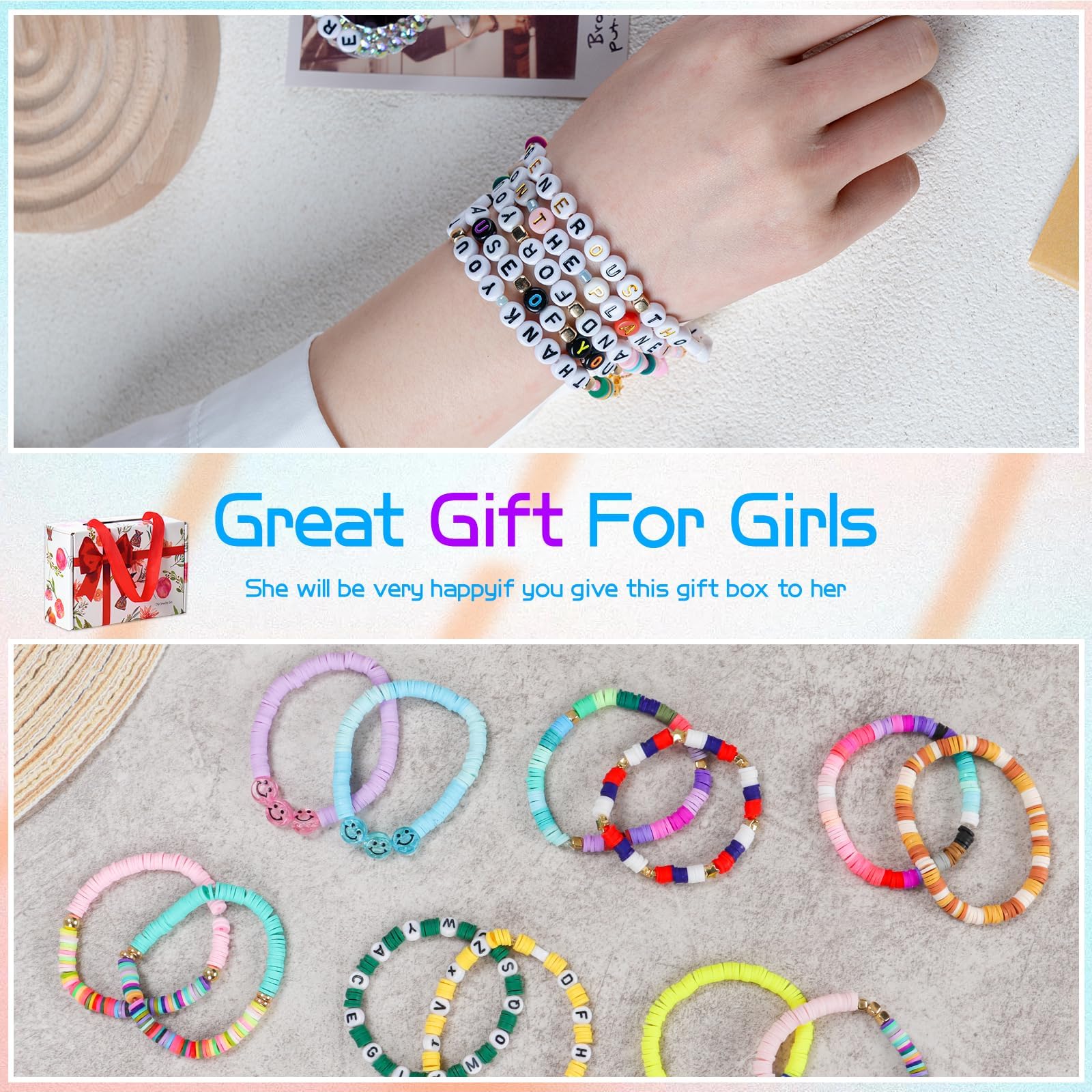 Friendship Bracelet Making Kit with 16,000pcs Clay, Seed & Glass Beads - DIY Jewelry Craft Set for Teens & Adults - Perfect for Gifts, Parties & Summer Camp Activities