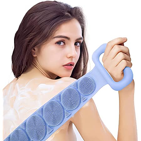 Kids & Adults Silicone Body Scrubber - Dual-Sided Exfoliating Bath Brush for Dead Skin Removal - Perfect for Shower, Spa & Sensitive Skin Care