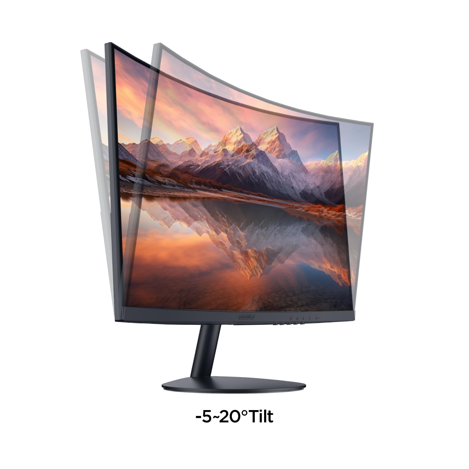 KOORUI 23.6 Inch FHD Curved Gaming Monitor - 1800R Curvature VA Panel, 60Hz Refresh Rate, HDMI & VGA Ports, Eye Care Technology, Adjustable Tilt - Perfect for Home Office, Gaming & Entertainment (Black, Model 24N5C)