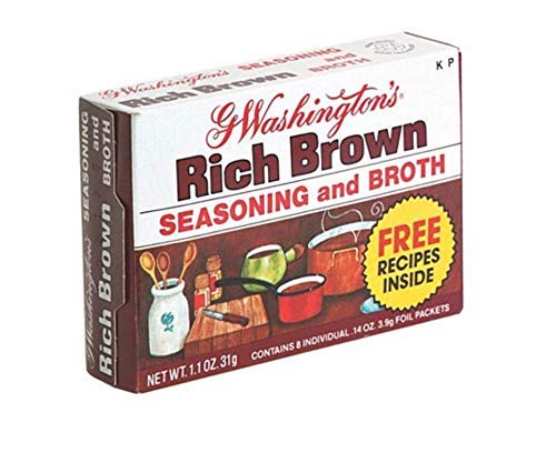 George Washington's Gluten-Free Seasoning & Broth Mix - Rich Brown Flavor - 1.10 oz (6-Pack) - Perfect for Soups, Gravies & Homemade Meals