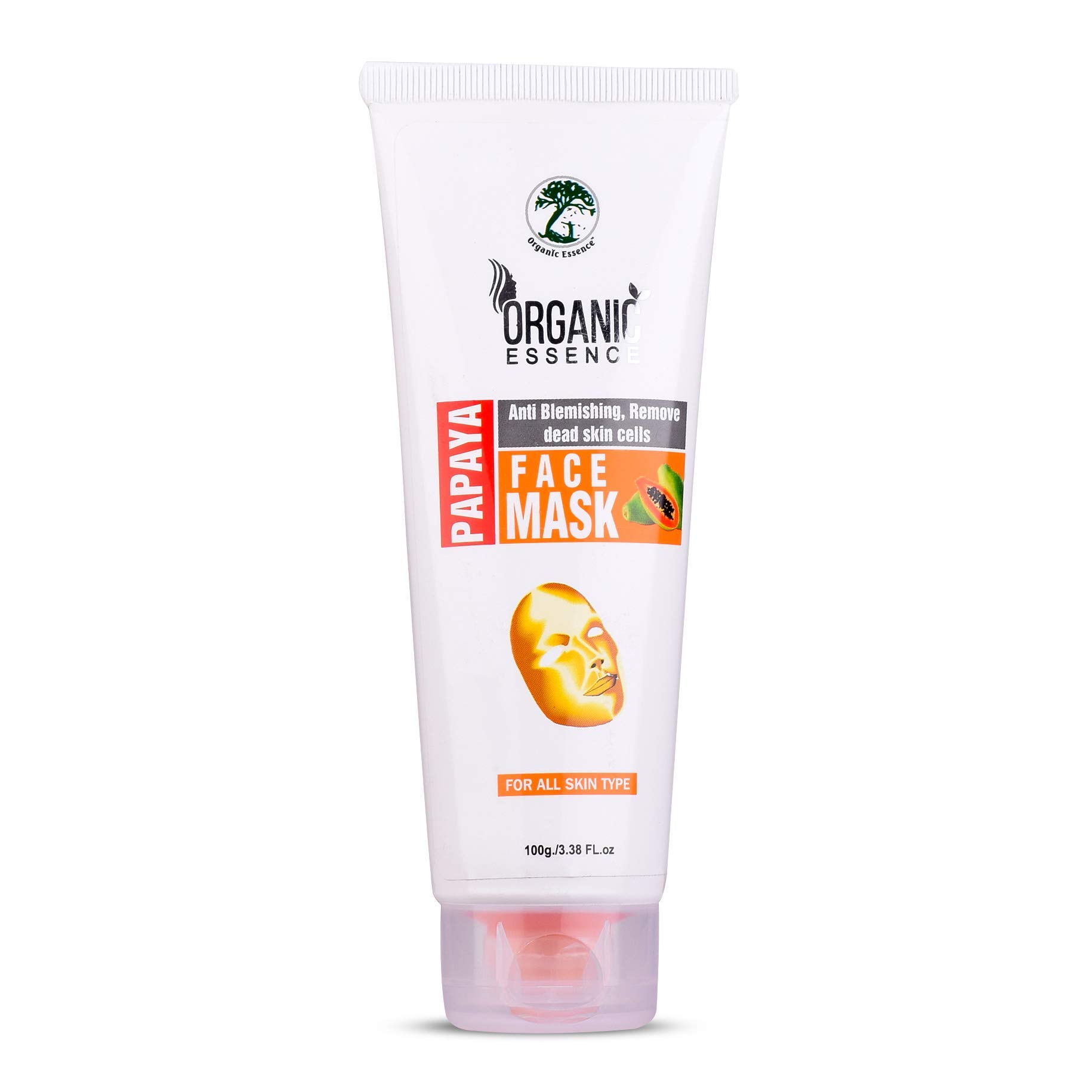 Organic Papaya Face Mask for Acne & Dark Spots - Paraben & Sulfate Free, 100g - Brightening & Blemish Control for Glowing Skin at Home Spa