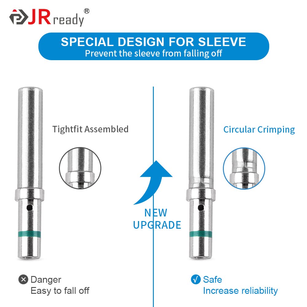 JRready 90 Pairs Deutsch Connector Pins & Sockets - 16 Gauge Solid Contacts (Male Pins 0460-215-16141 / Female Pins 0462-209-16141) - DT Connector Terminals for 14-20AWG Wires - Perfect for Automotive, Marine & Industrial Electrical Wiring
