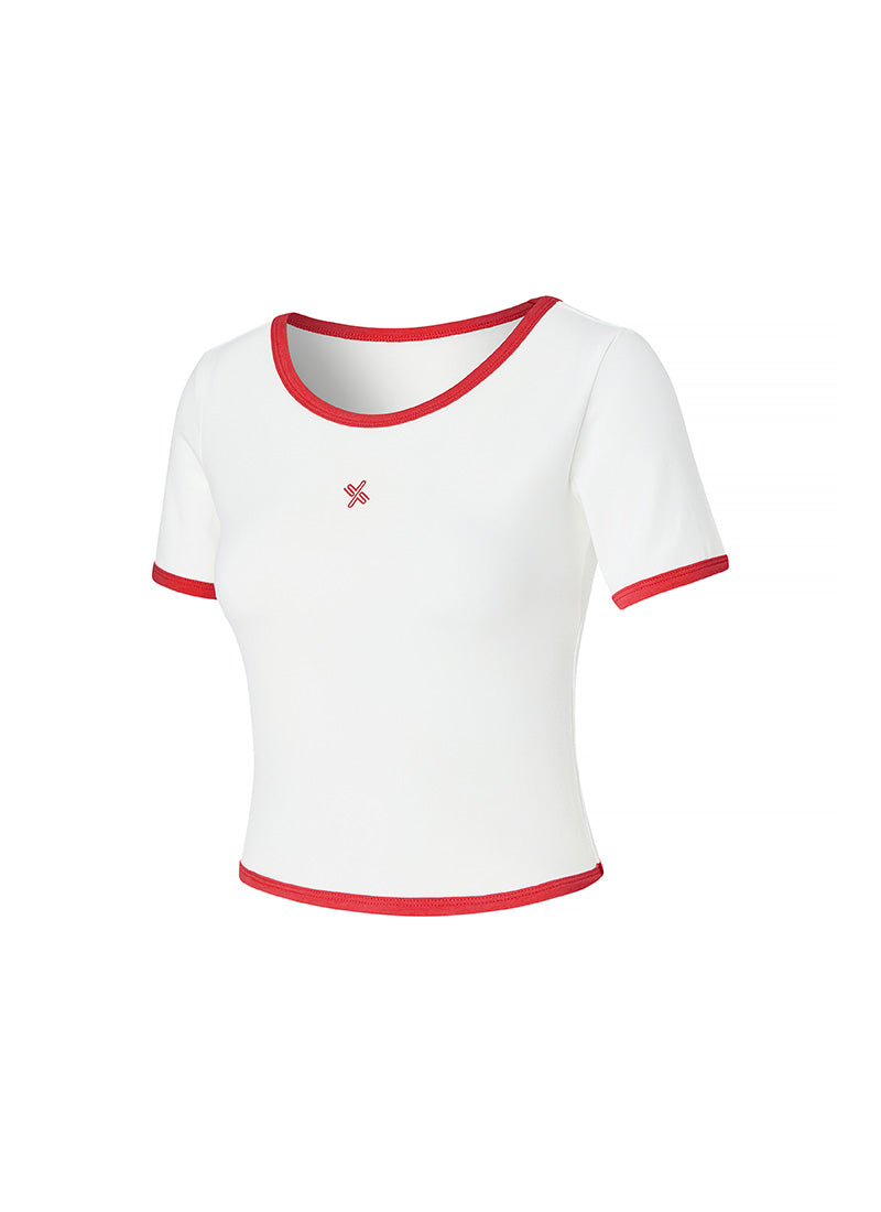 Soft Logo Color Block Crop Top - Trendy Women's Fashion Tops for Casual Wear & Summer Outfits