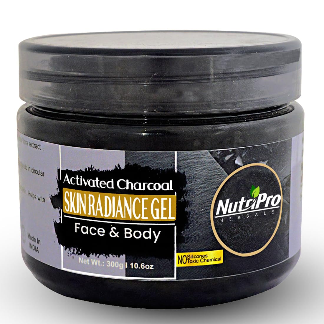 NutriPro Charcoal Face Gel 300gm - Deep Cleansing, Detoxifying & Oil Control for All Skin Types | Blackhead Removal & Pore Minimizer for Clear, Glowing Skin | Perfect for Daily Skincare Routine & Acne-Prone Skin