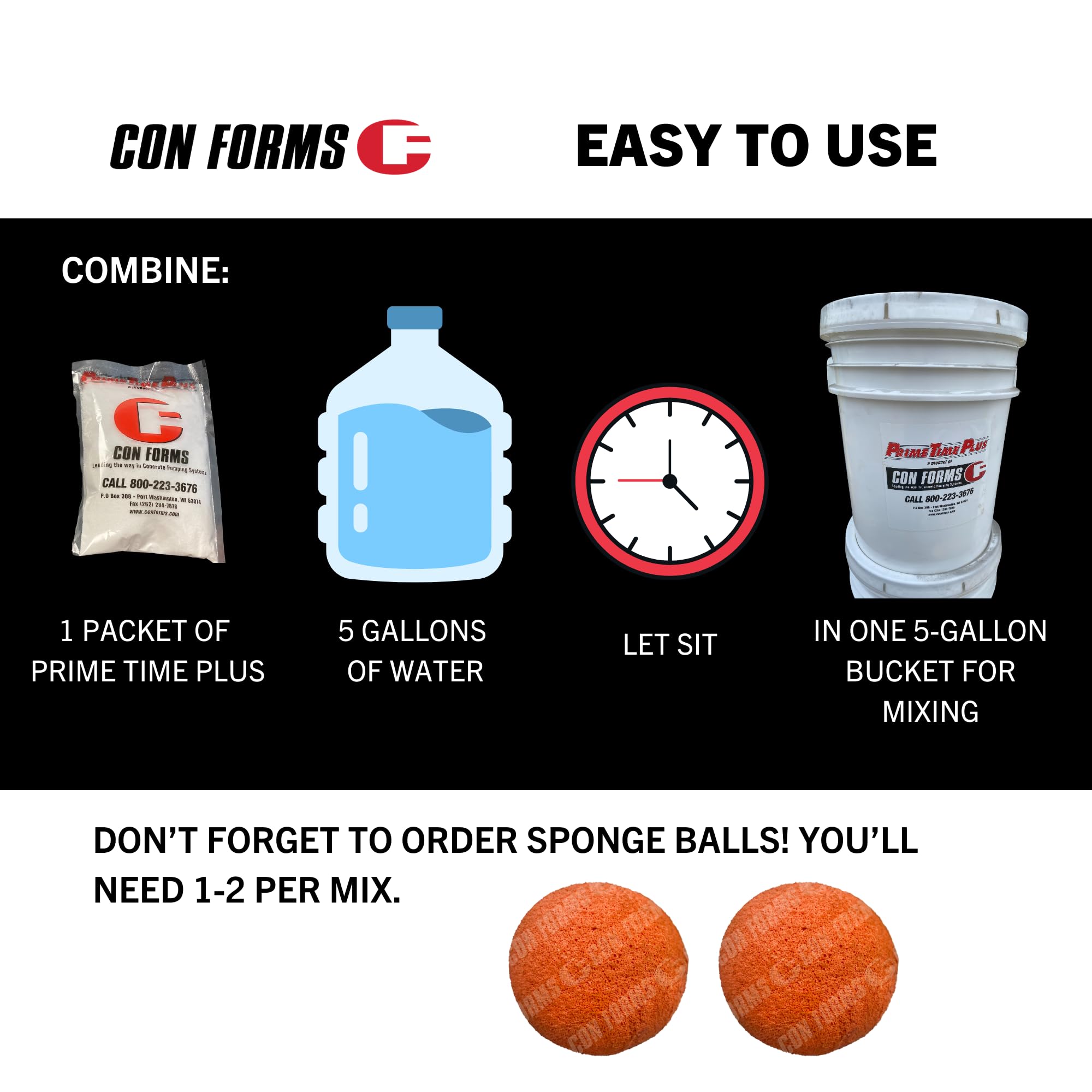 Prime Time Plus Concrete Pump System Primer (60 Bags per Bucket) - Shotcrete Laydown Hose System for Efficient Concrete Placement | Ideal for Construction, Road Repair, and Infrastructure Projects