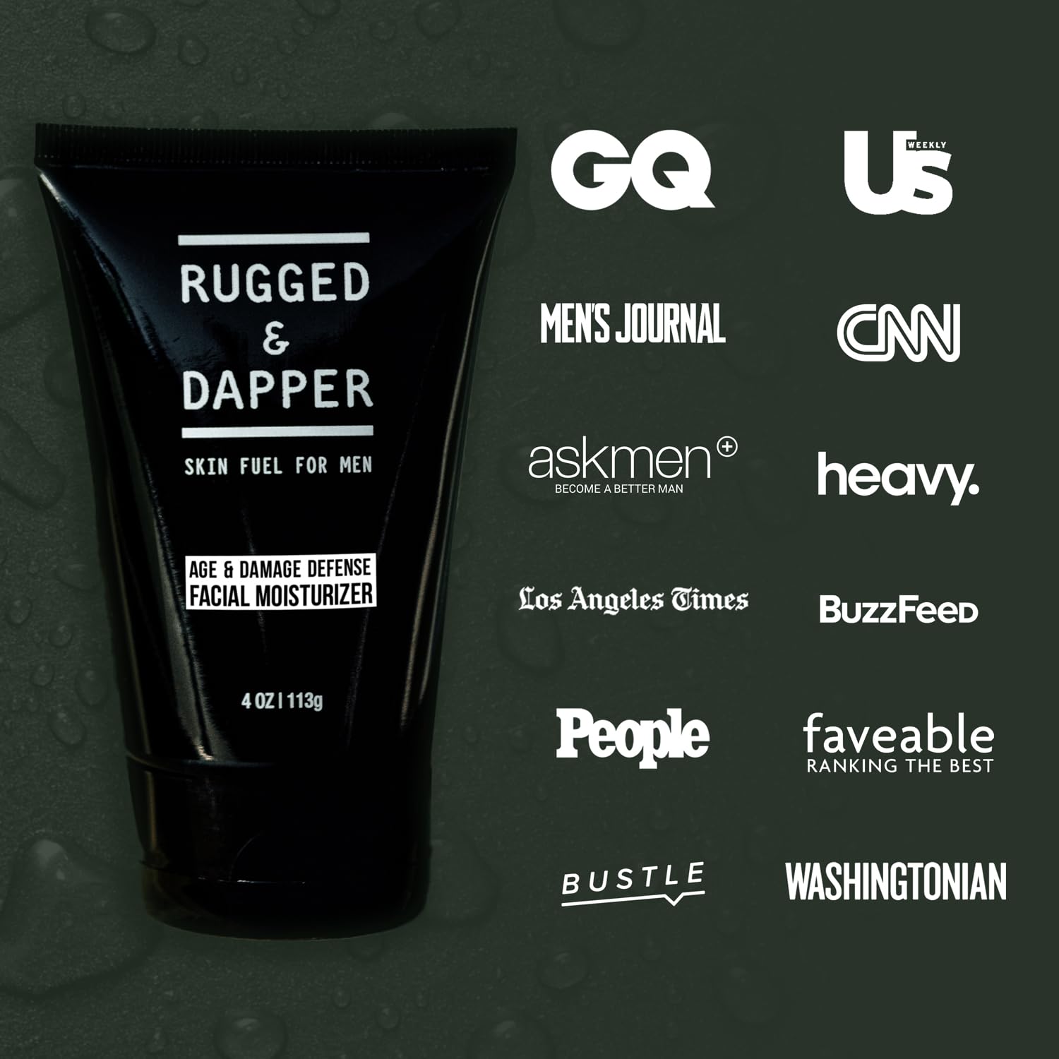 RUGGED & DAPPER Age Defense Men's Face Moisturizer 4oz - Hydrating Unscented Face Lotion with Anti-Aging Formula for Clear Skin | Natural Ingredients | Made in USA | Daily Skincare Routine for Men | Pre-Shave & Post-Shave Moisturizer | Perfect for Dry & Sensitive Skin