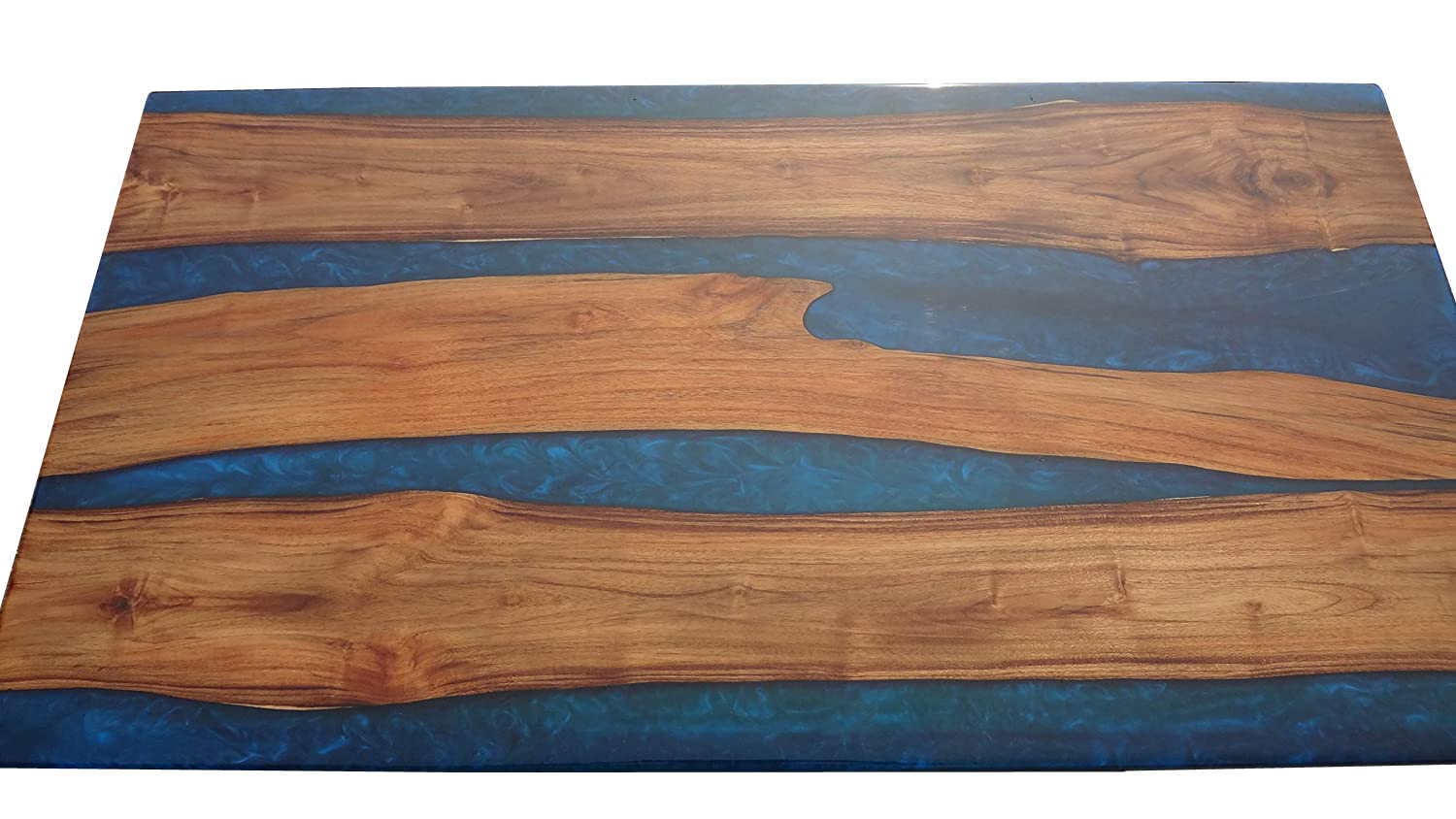 Handmade Epoxy River Table with Live Edge Wood - Natural Wood Dining Table for Kitchen & Dining Room - Unique Resin Coffee Table for Home & Office Decor