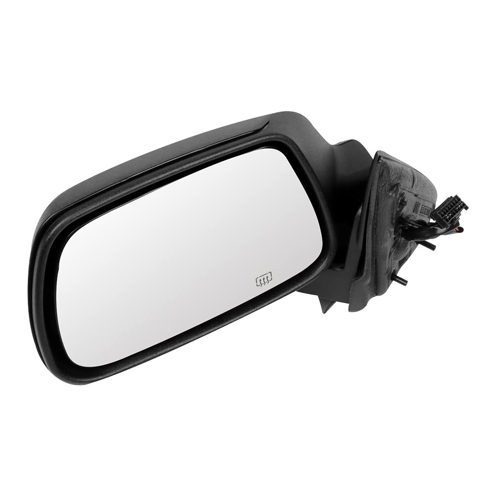 OCPTY Black Left Side Mirror Replacement for 2005-2010 Jeep Grand Cherokee - Textured Heated Manual Folding Mirror Glass - Perfect for Off-Roading, Daily Commuting & Winter Driving